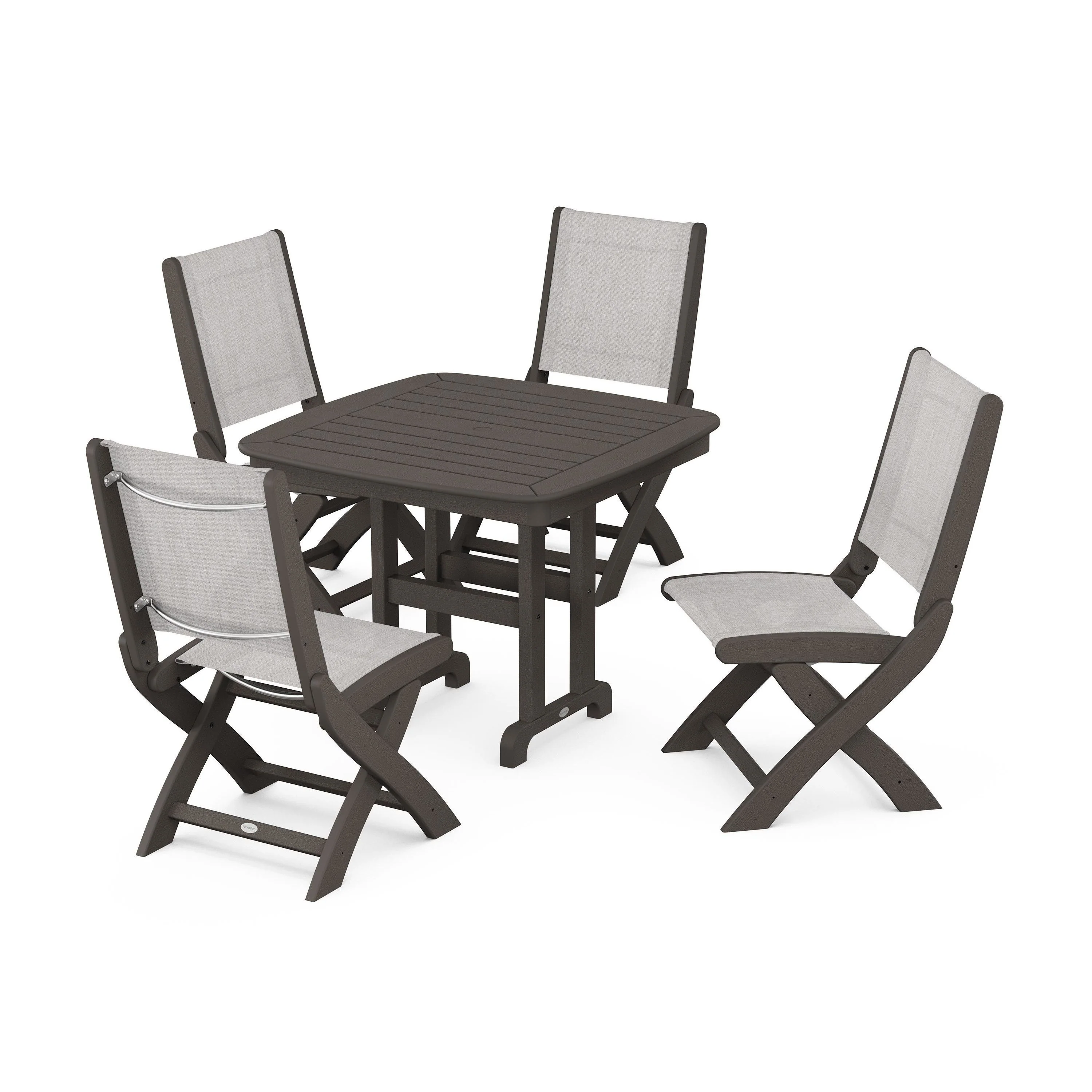 Coastal Folding Side Chair 5-Piece Dining Set - Image 59