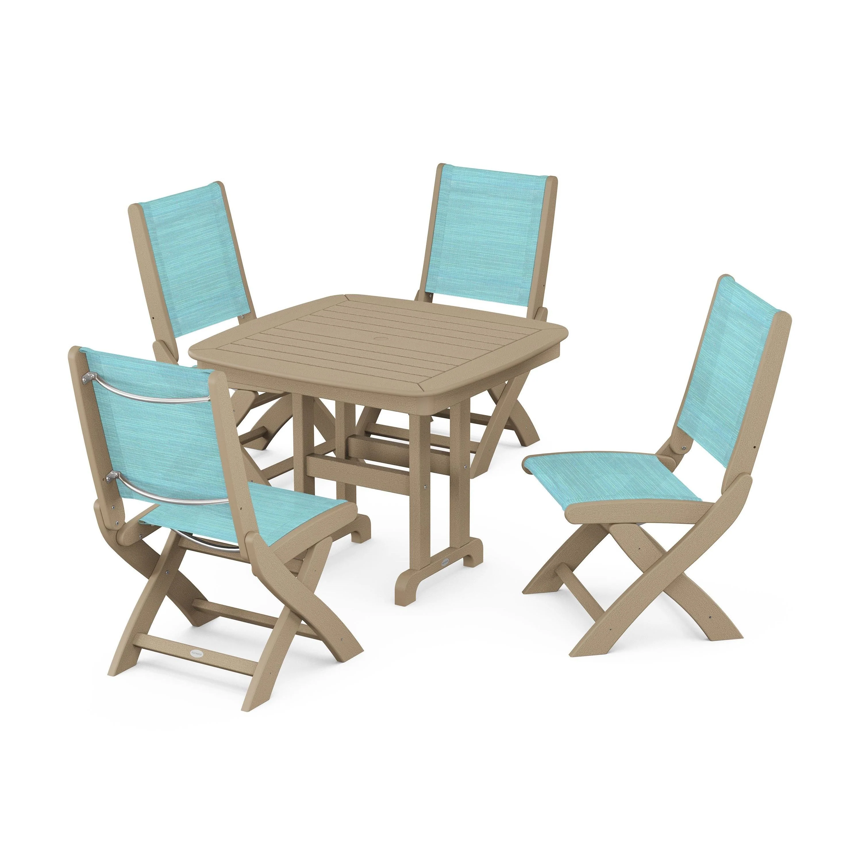 Coastal Folding Side Chair 5-Piece Dining Set - Image 70