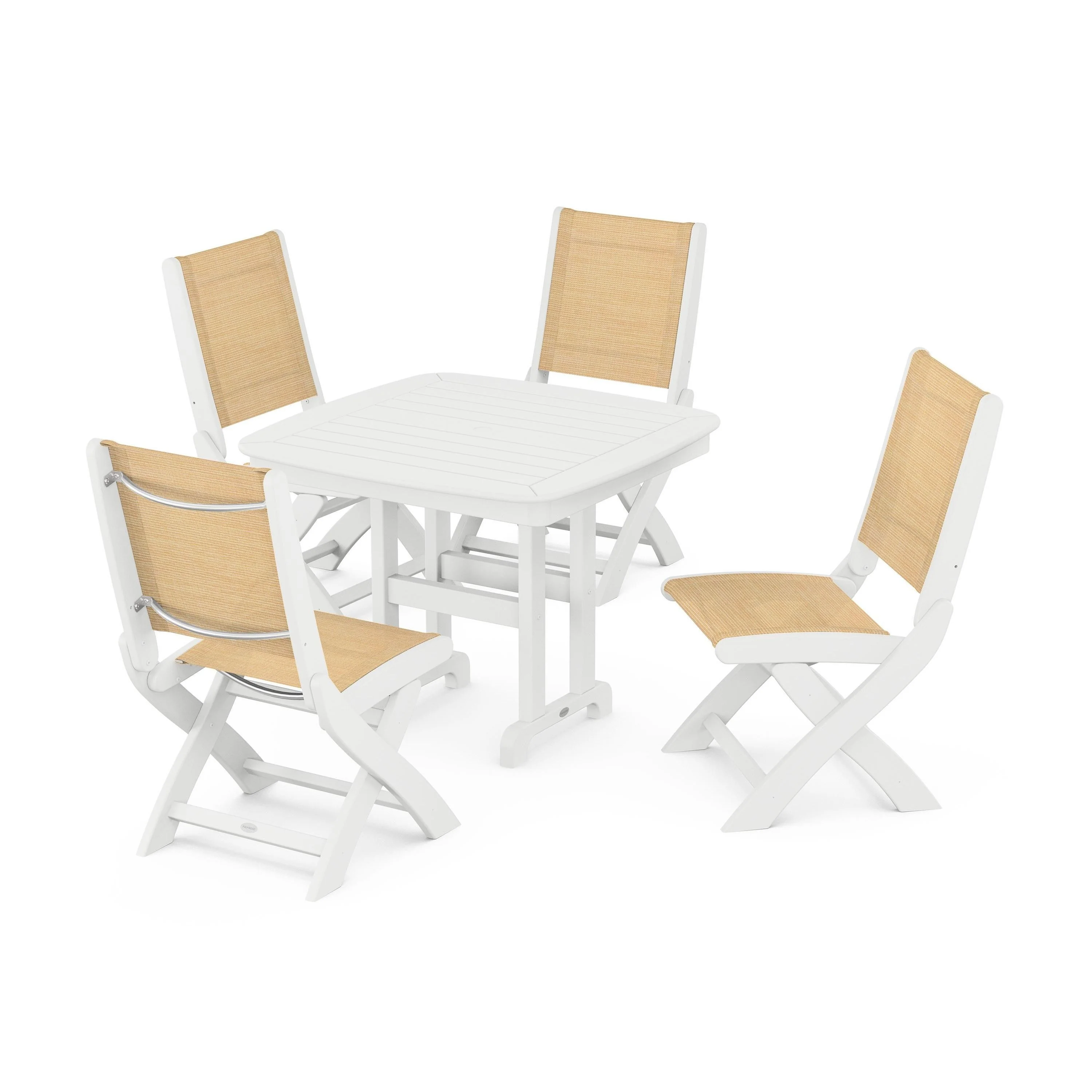 Coastal Folding Side Chair 5-Piece Dining Set - Image 81