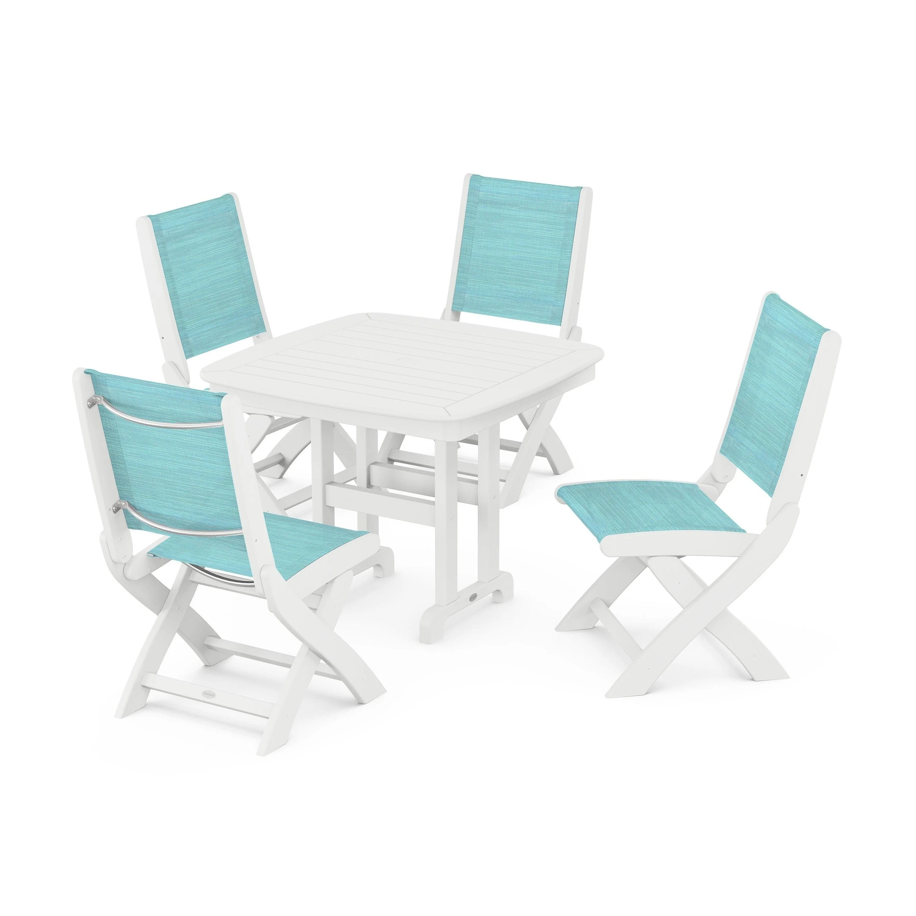 Coastal Folding Side Chair 5-Piece Dining Set - Image 85