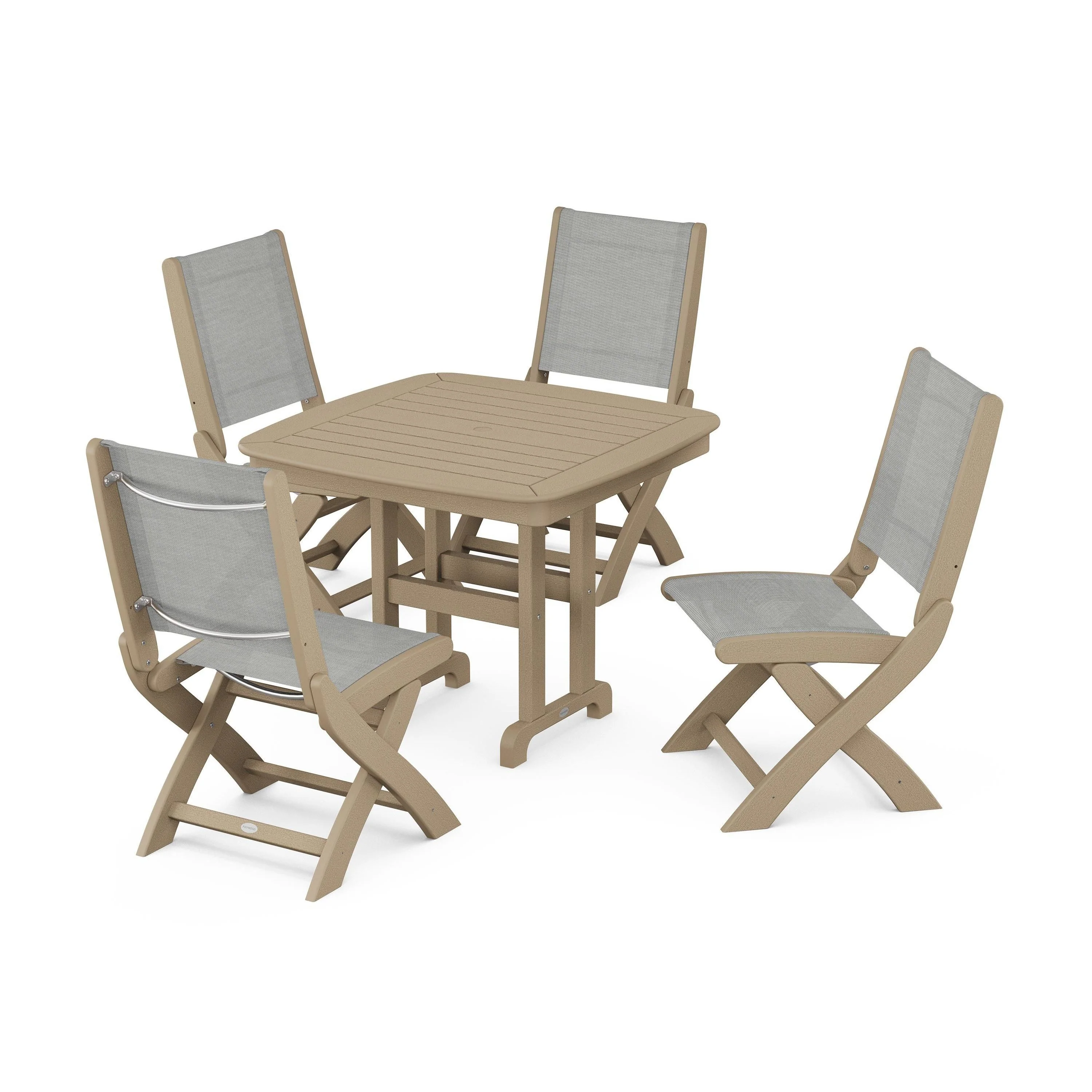 Coastal Folding Side Chair 5-Piece Dining Set - Image 99