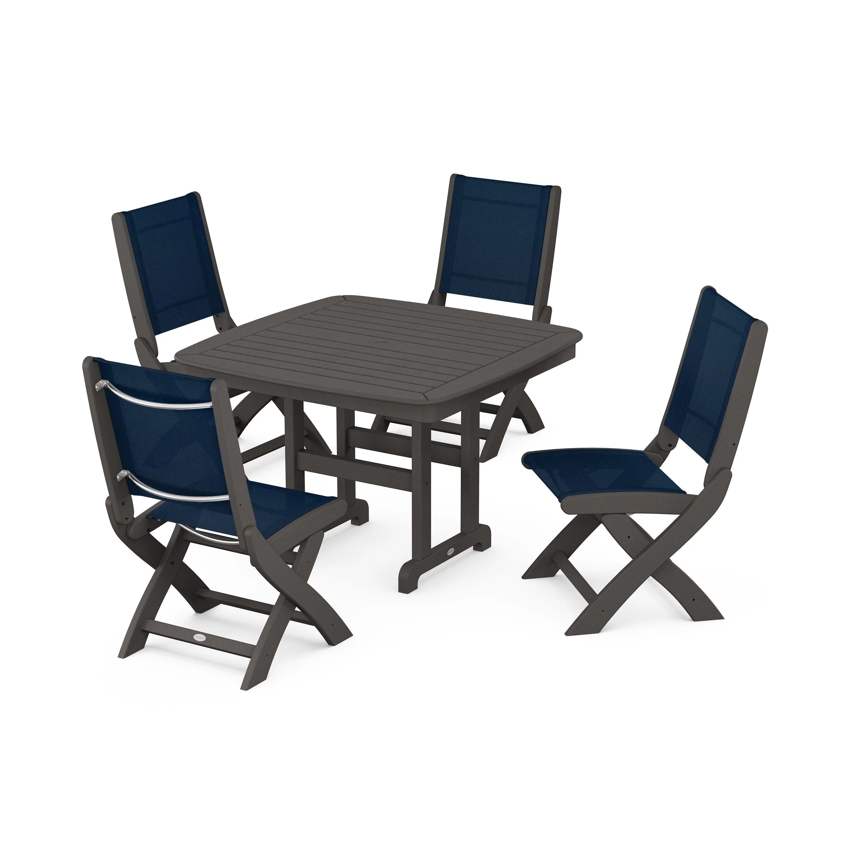 Coastal Folding Side Chair 5-Piece Dining Set - Image 35