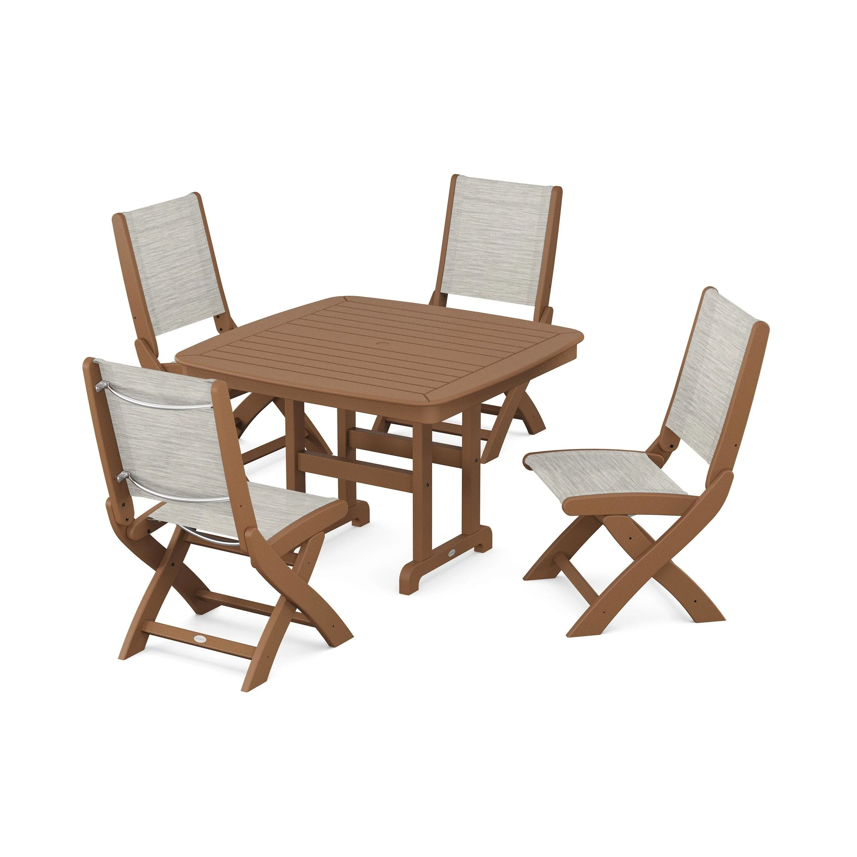 Coastal Folding Side Chair 5-Piece Dining Set - Image 54