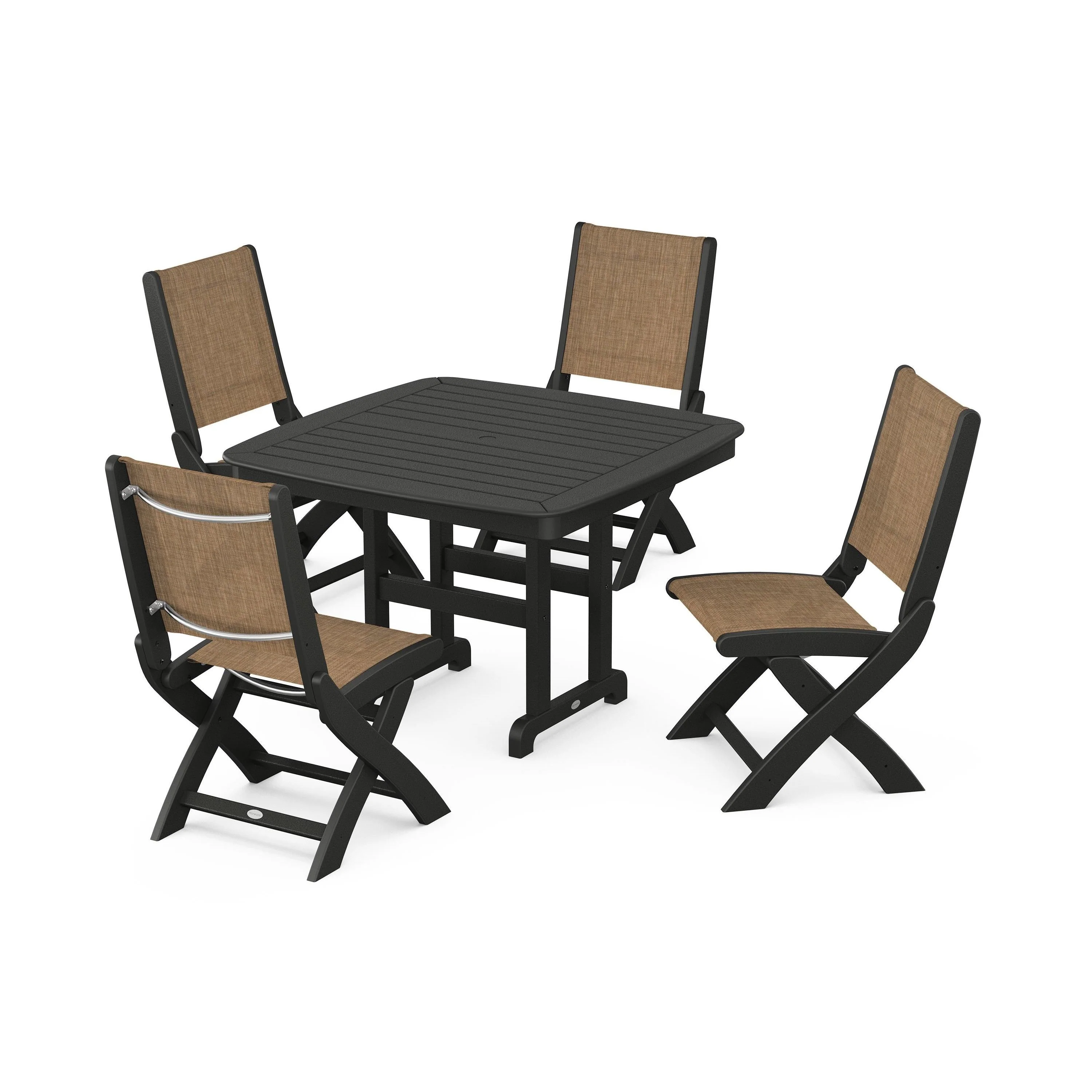Coastal Folding Side Chair 5-Piece Dining Set - Image 70