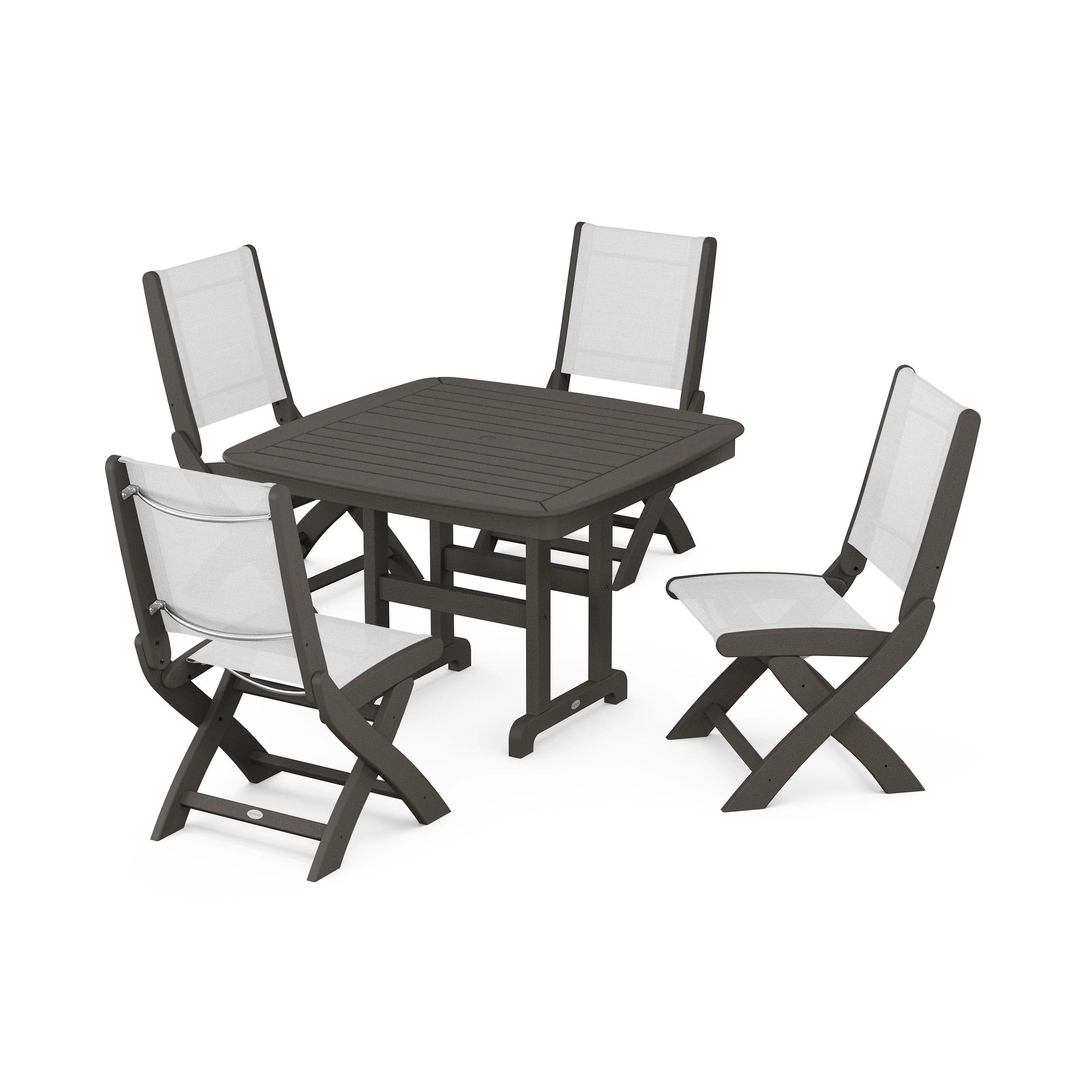 Coastal Folding Side Chair 5-Piece Dining Set - Image 87