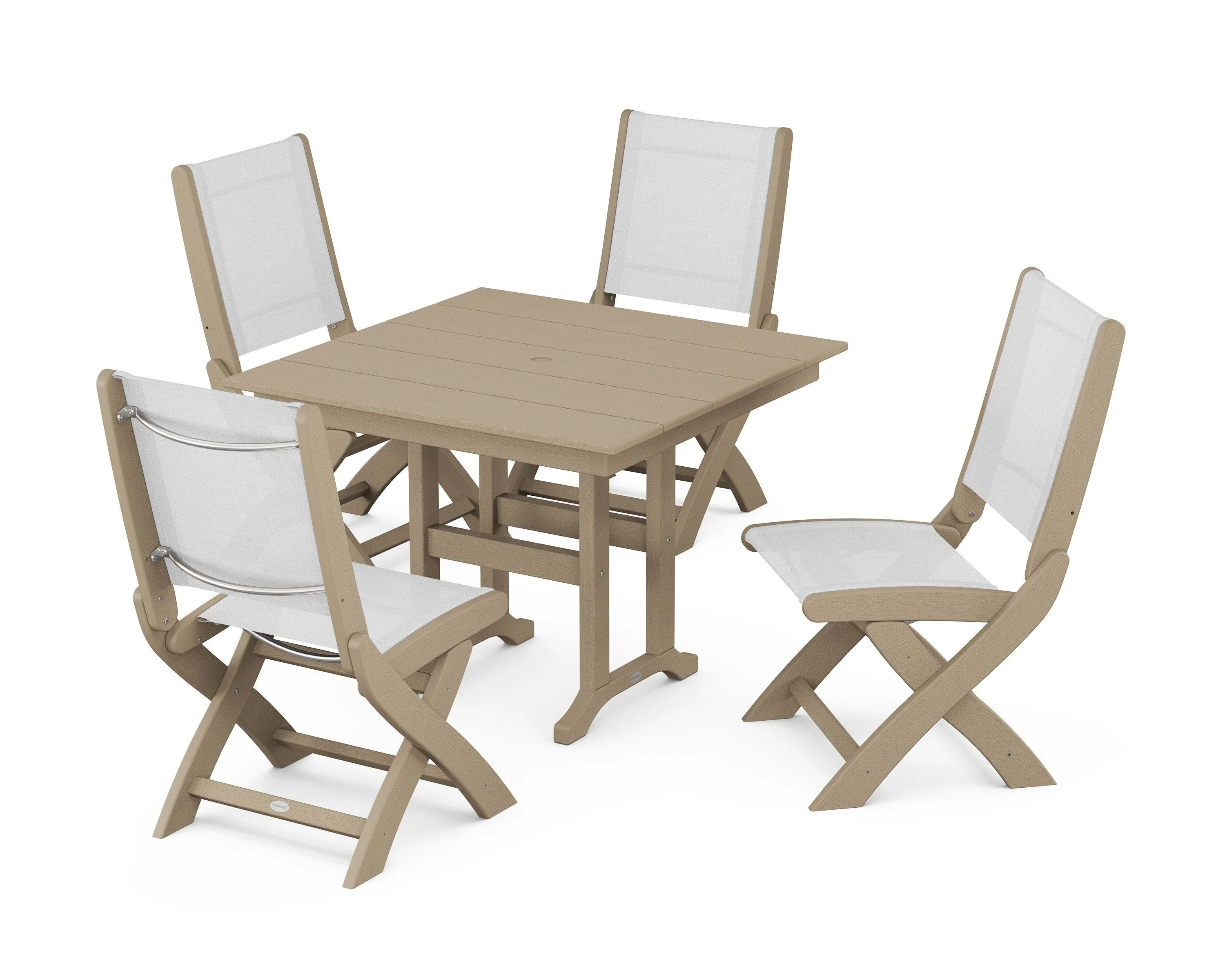 Coastal Folding Side Chair 5-Piece Farmhouse Dining Set - Image 28
