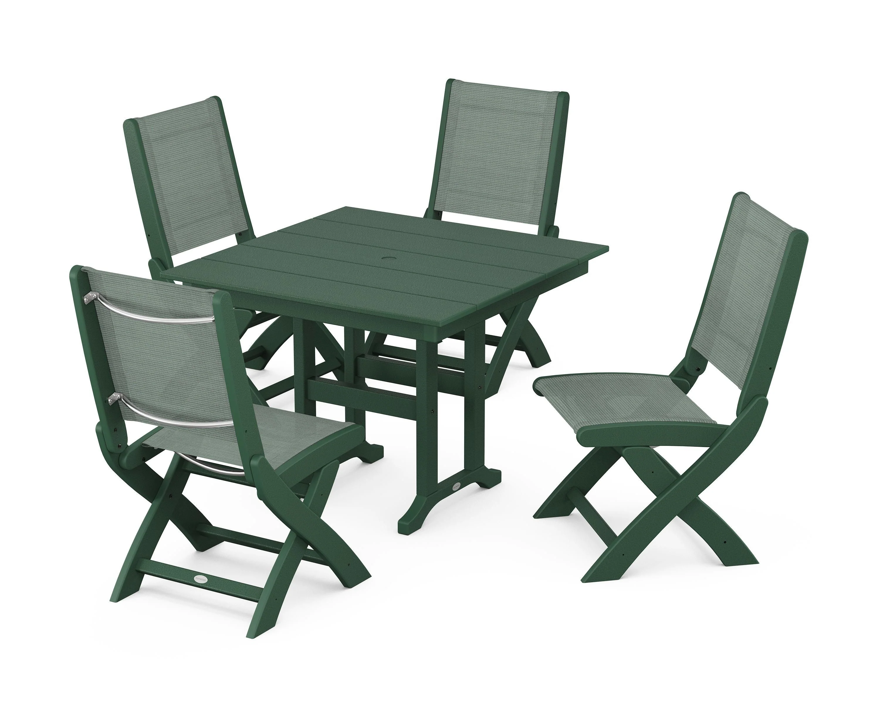 Coastal Folding Side Chair 5-Piece Farmhouse Dining Set - Image 68