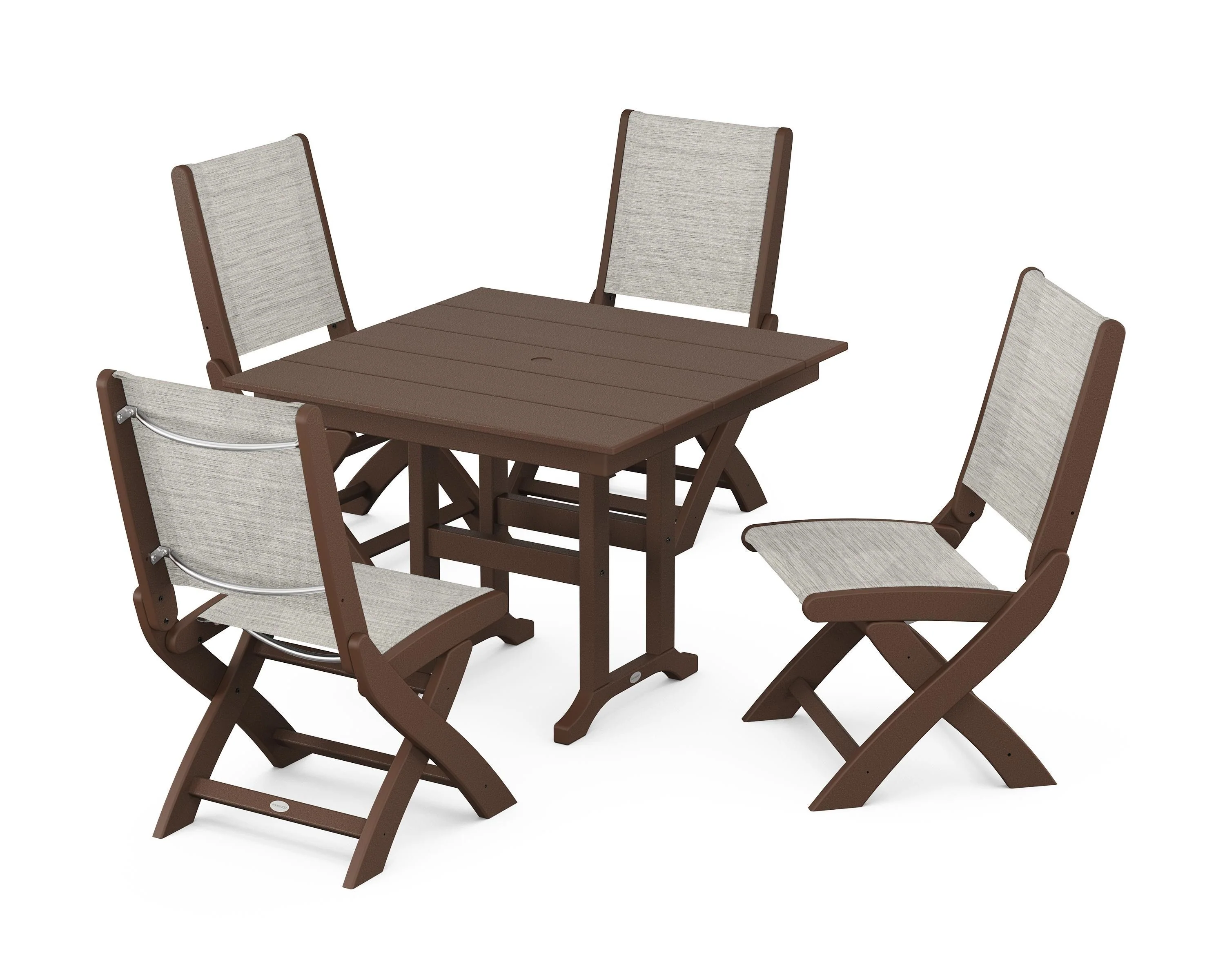 Coastal Folding Side Chair 5-Piece Farmhouse Dining Set - Image 79