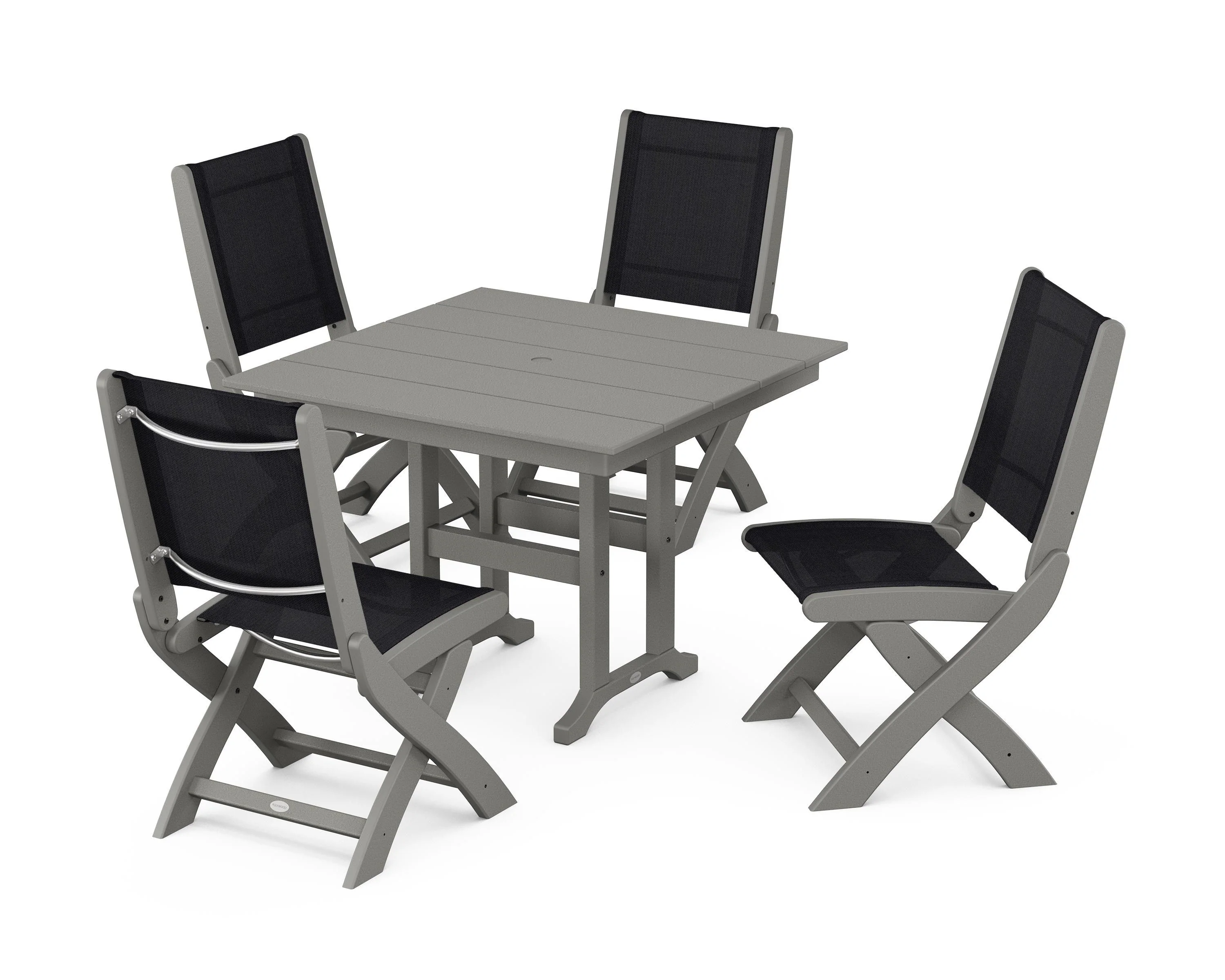 Coastal Folding Side Chair 5-Piece Farmhouse Dining Set - Image 85