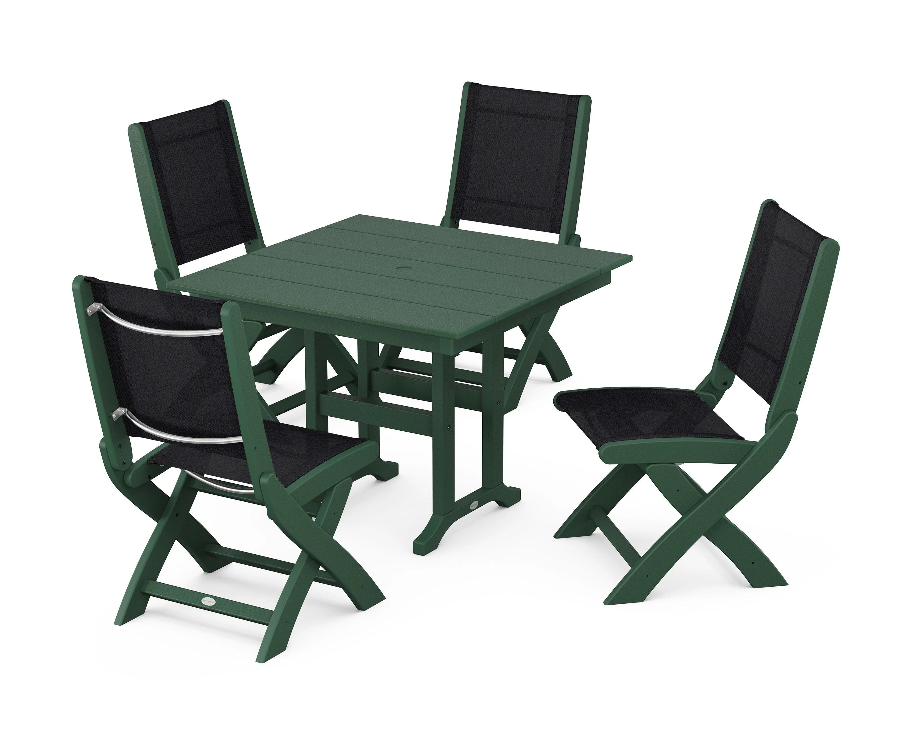 Coastal Folding Side Chair 5-Piece Farmhouse Dining Set - Image 90