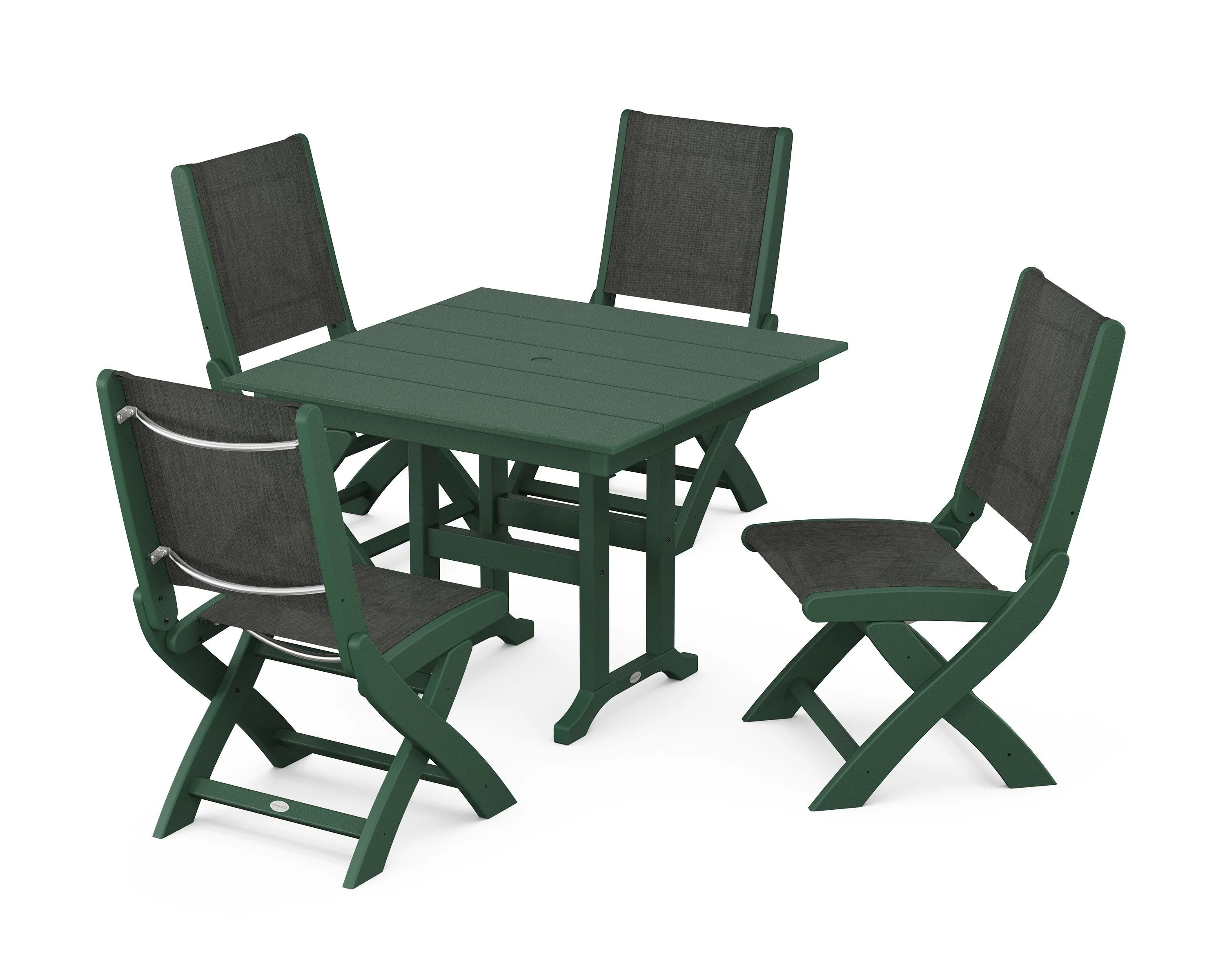 Coastal Folding Side Chair 5-Piece Farmhouse Dining Set - Image 97