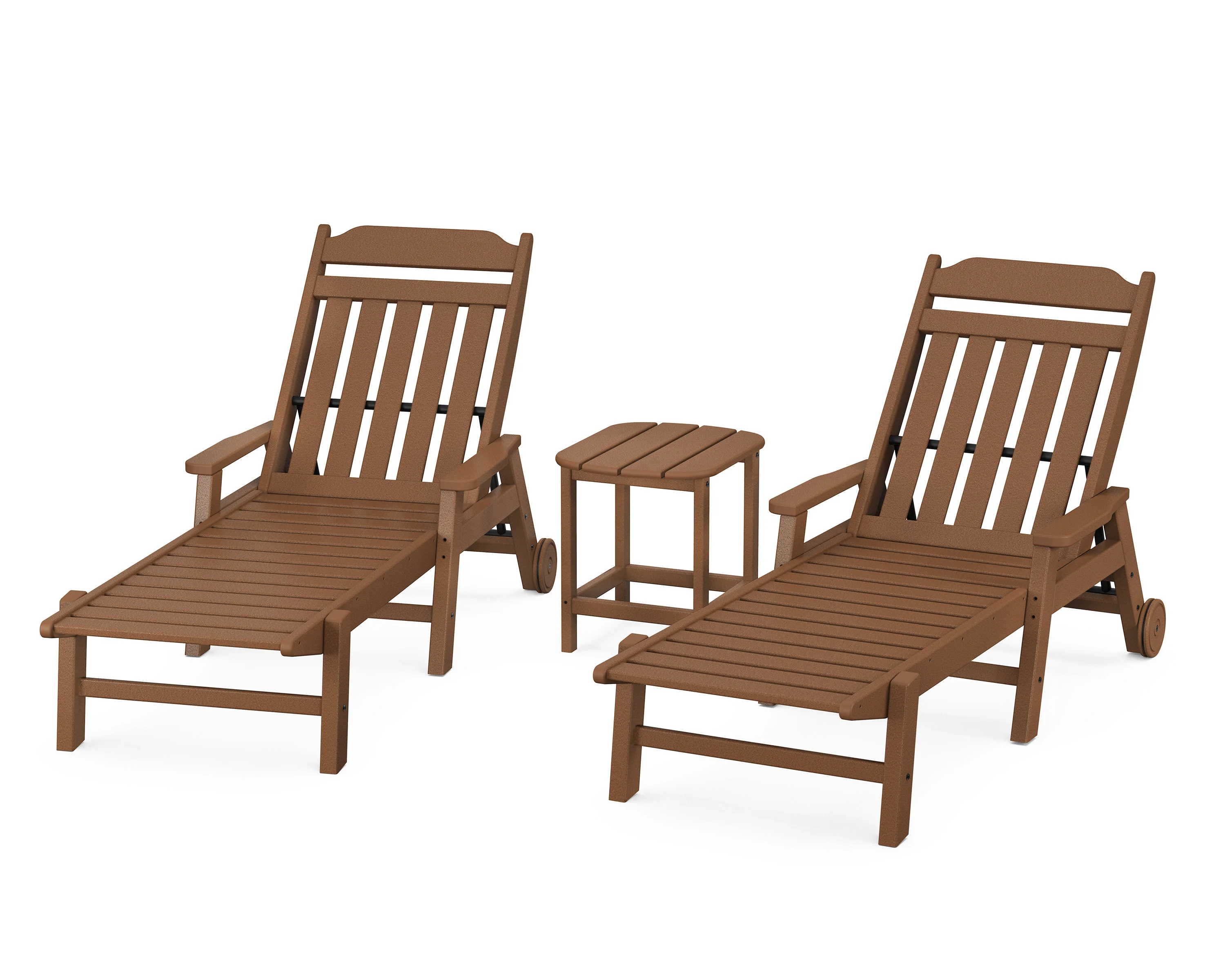 Cottage 3-Piece Chaise Set with Arms and Wheels - Image 5