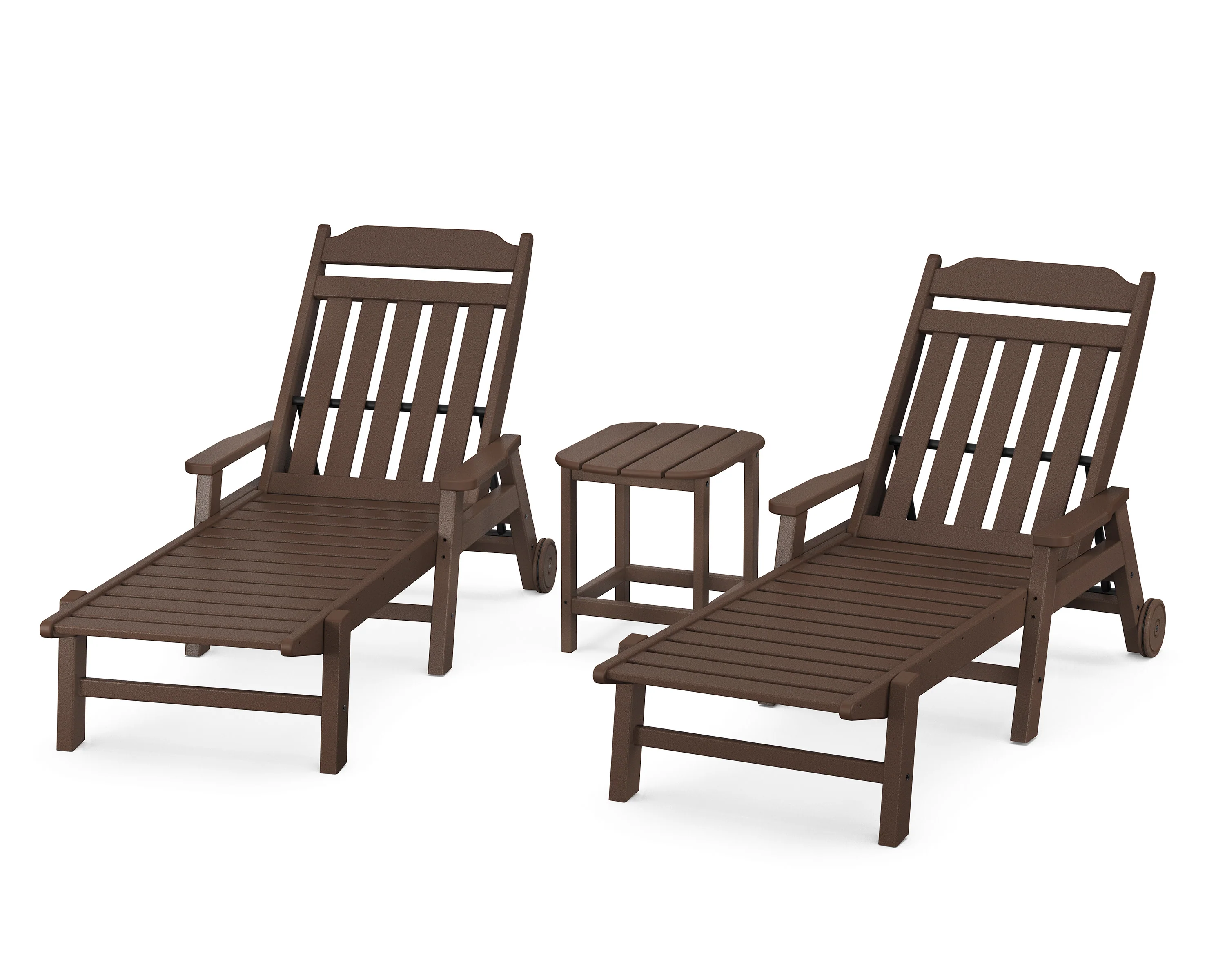 Cottage 3-Piece Chaise Set with Arms and Wheels - Image 7