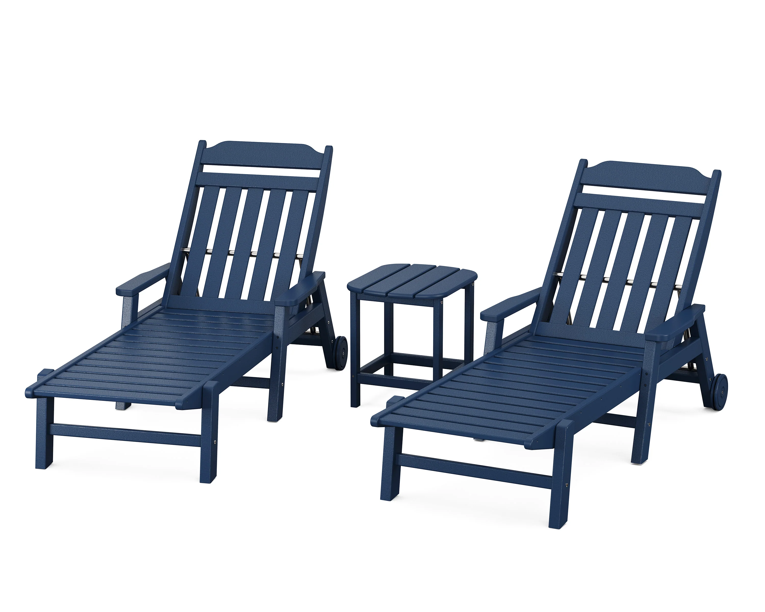 Cottage 3-Piece Chaise Set with Arms and Wheels - Image 8