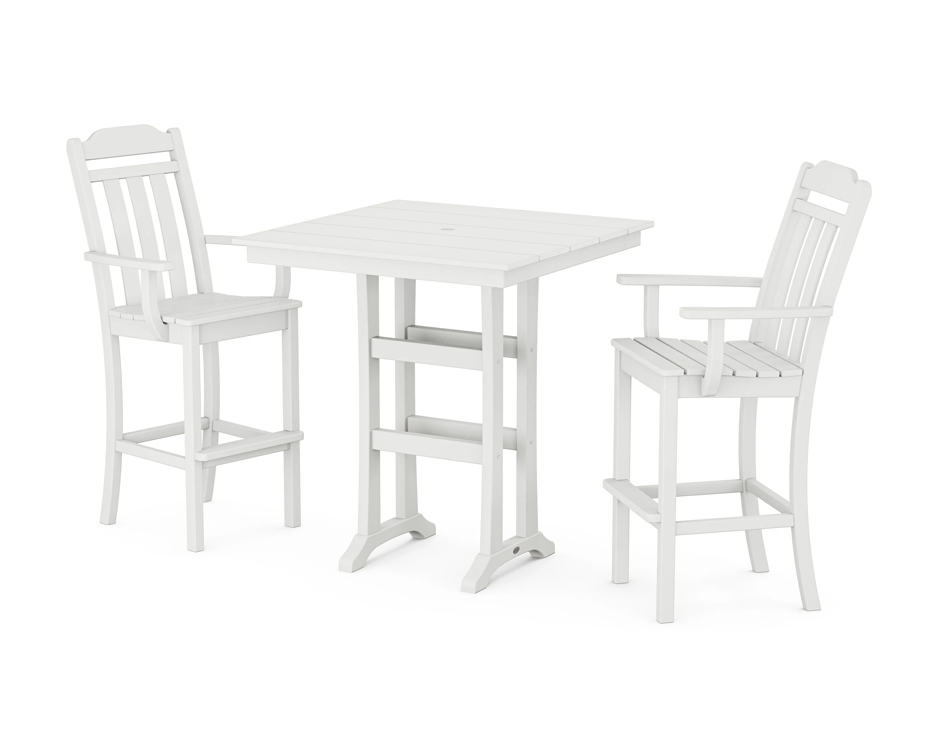 Cottage 3-Piece Farmhouse Bar Set with Trestle Legs - Image 4