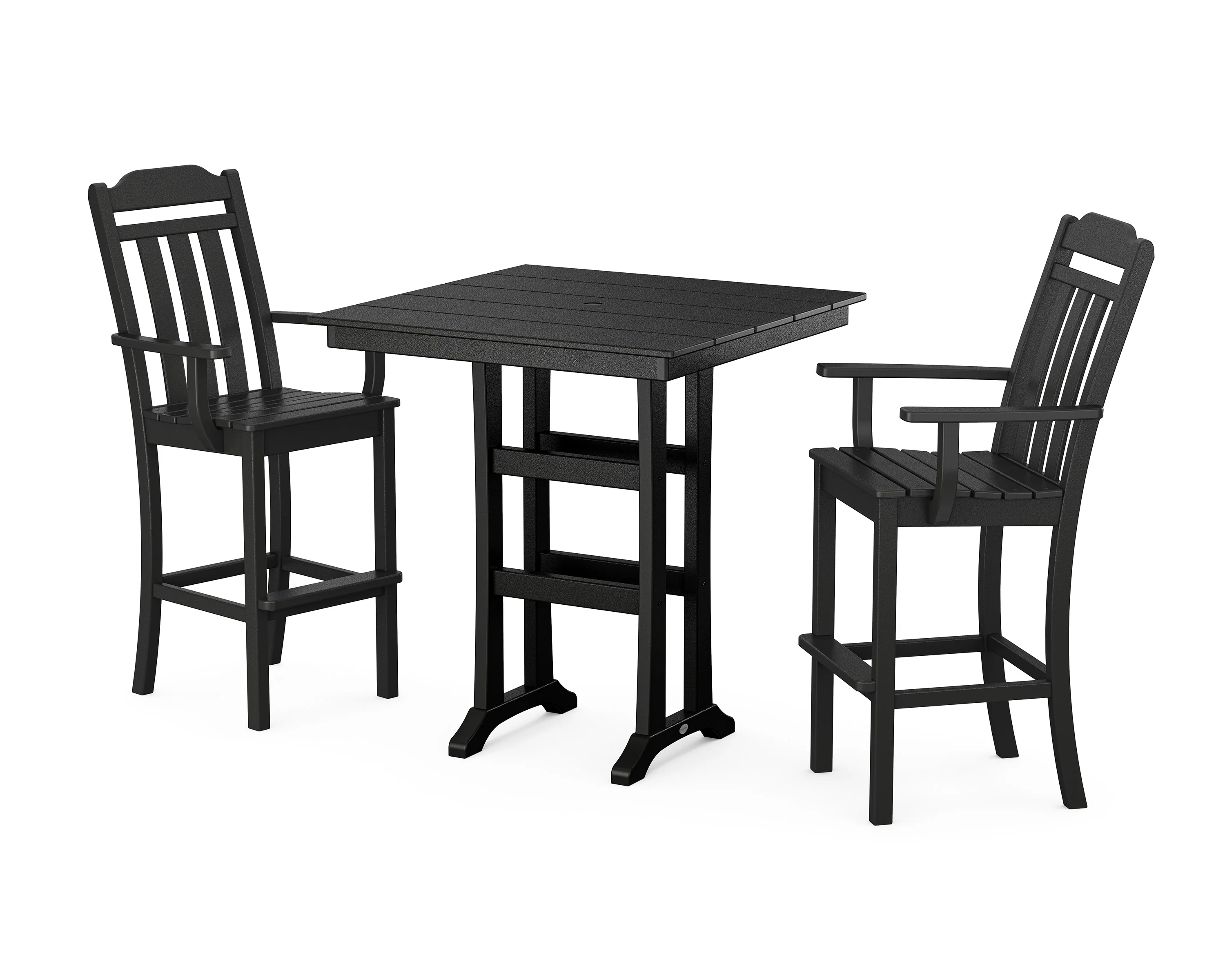 Cottage 3-Piece Farmhouse Bar Set with Trestle Legs - Image 5