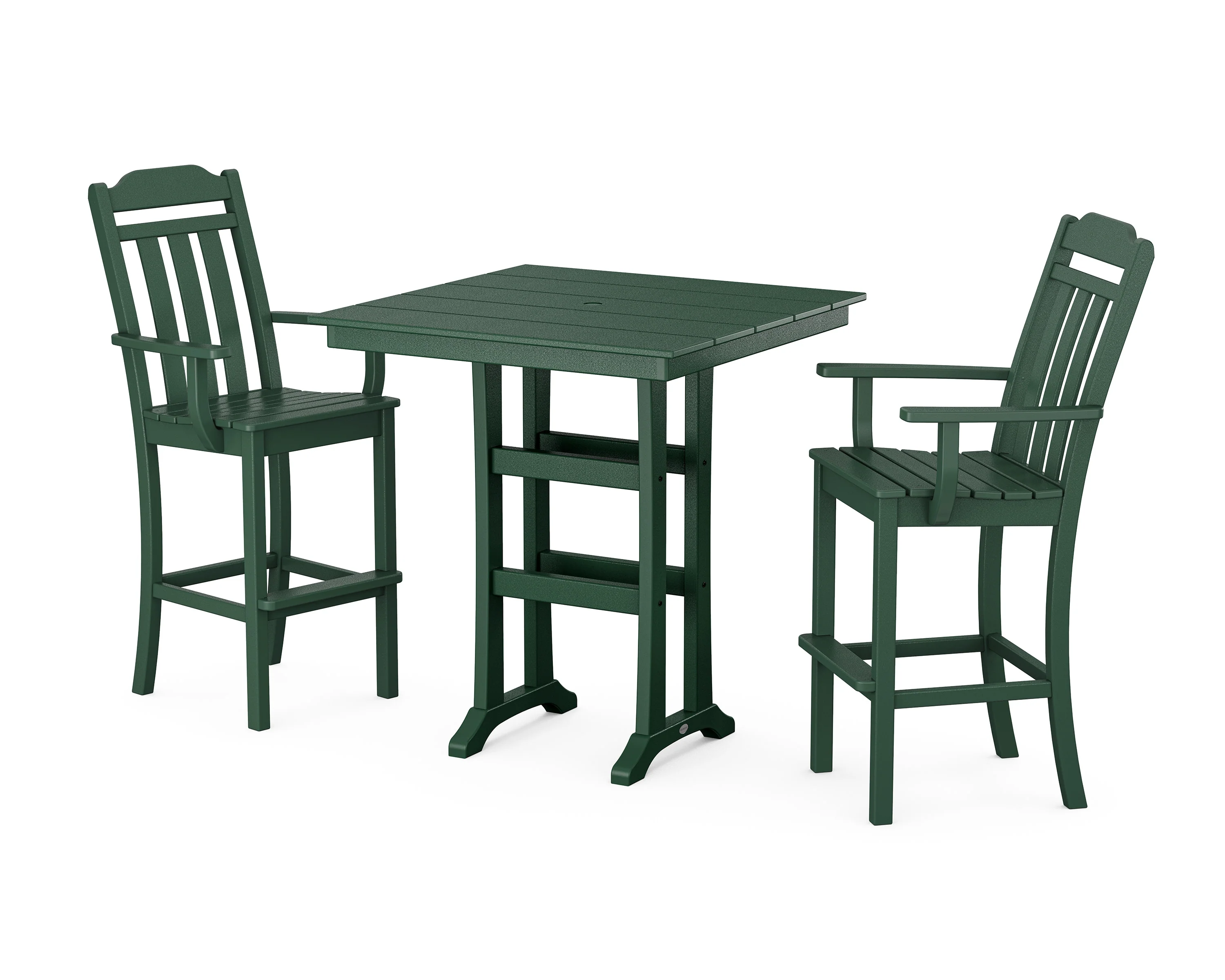 Cottage 3-Piece Farmhouse Bar Set with Trestle Legs - Image 6