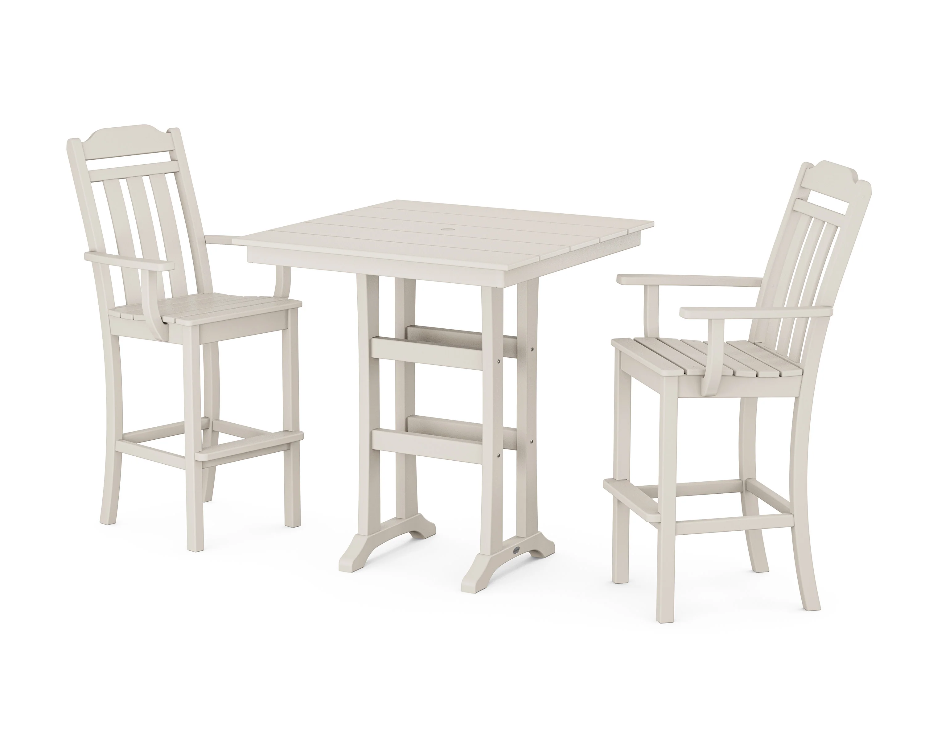Cottage 3-Piece Farmhouse Bar Set with Trestle Legs - Image 8