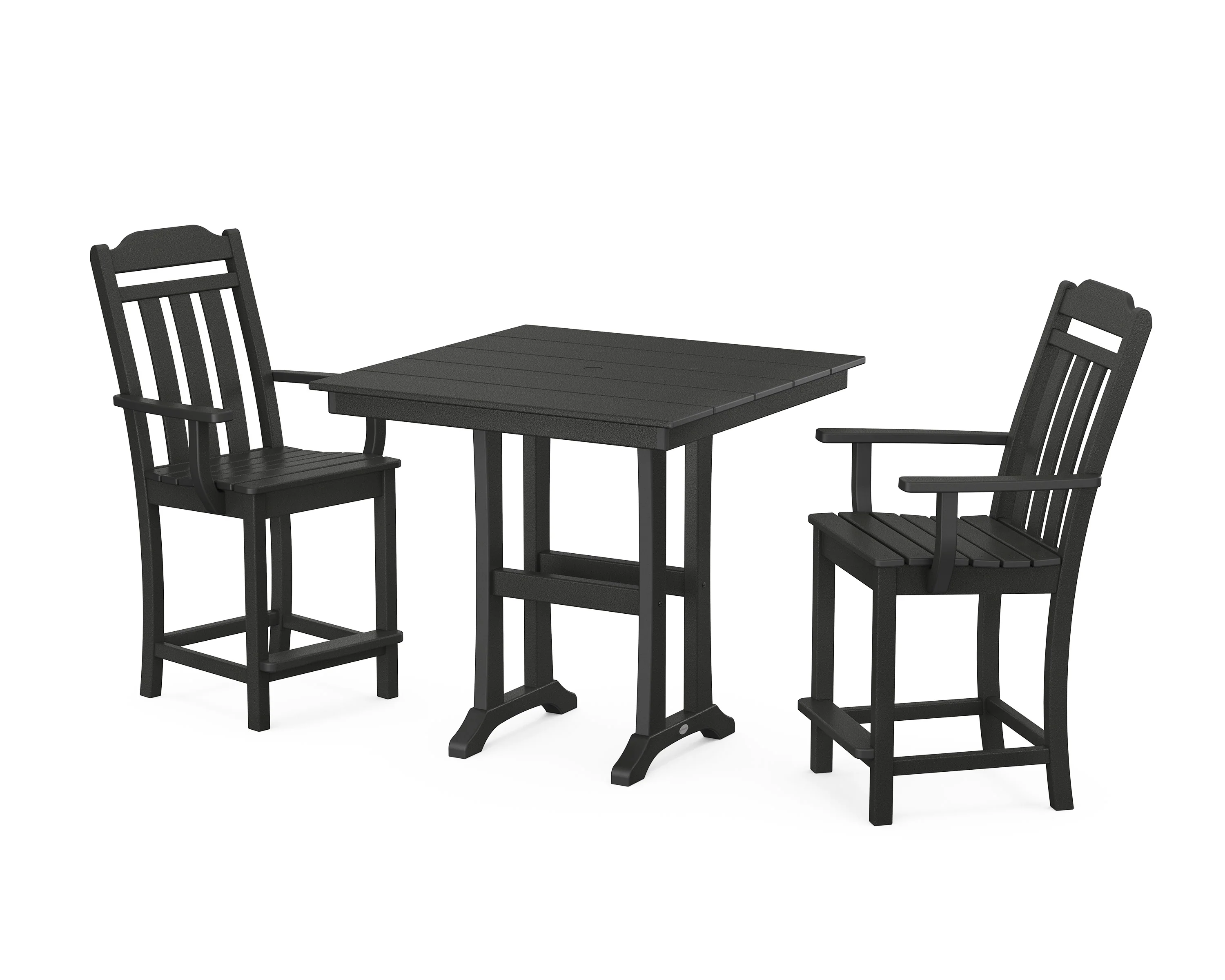 Cottage 3-Piece Farmhouse Counter Set with Trestle Legs - Image 4
