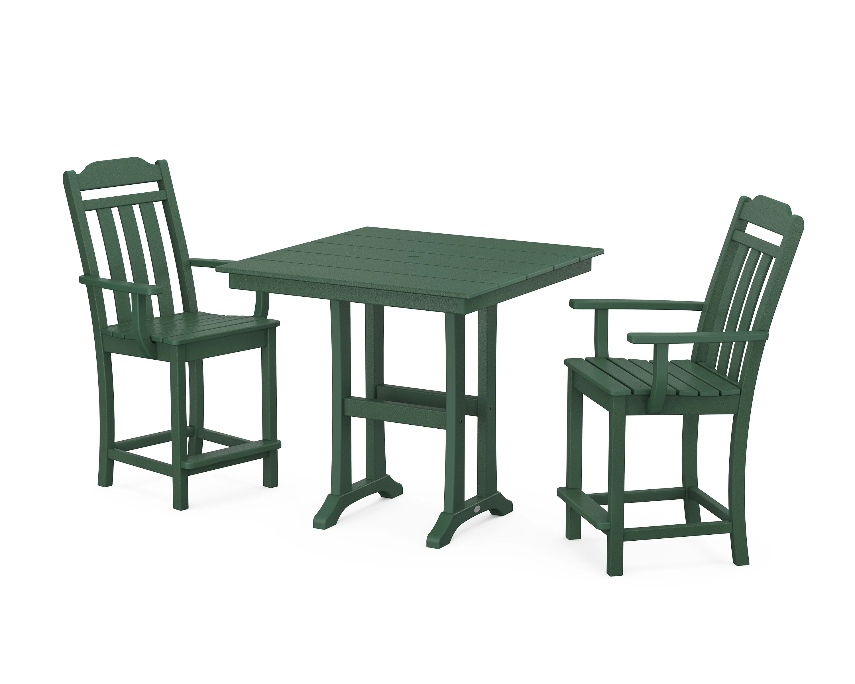 Cottage 3-Piece Farmhouse Counter Set with Trestle Legs - Image 5
