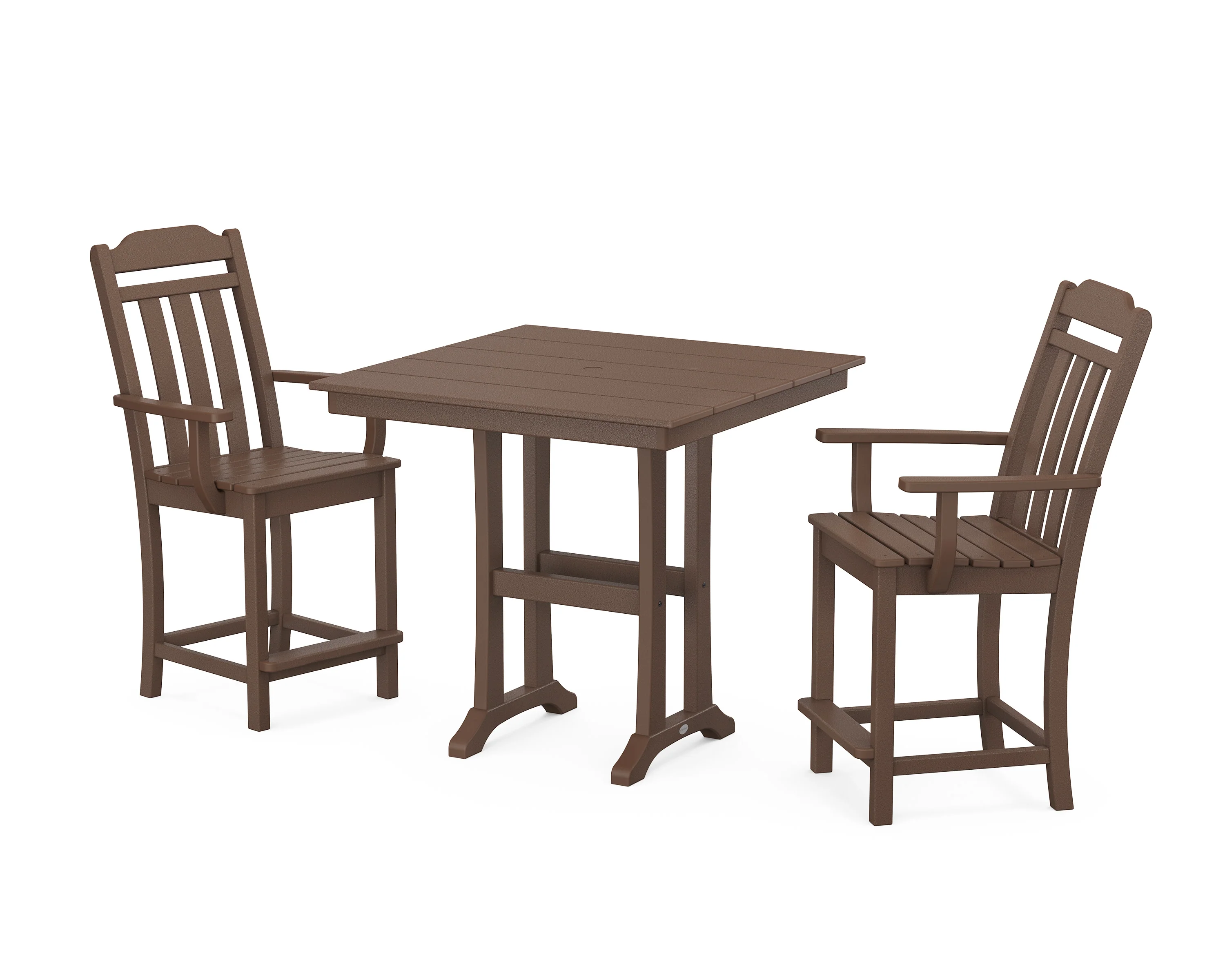 Cottage 3-Piece Farmhouse Counter Set with Trestle Legs - Image 6