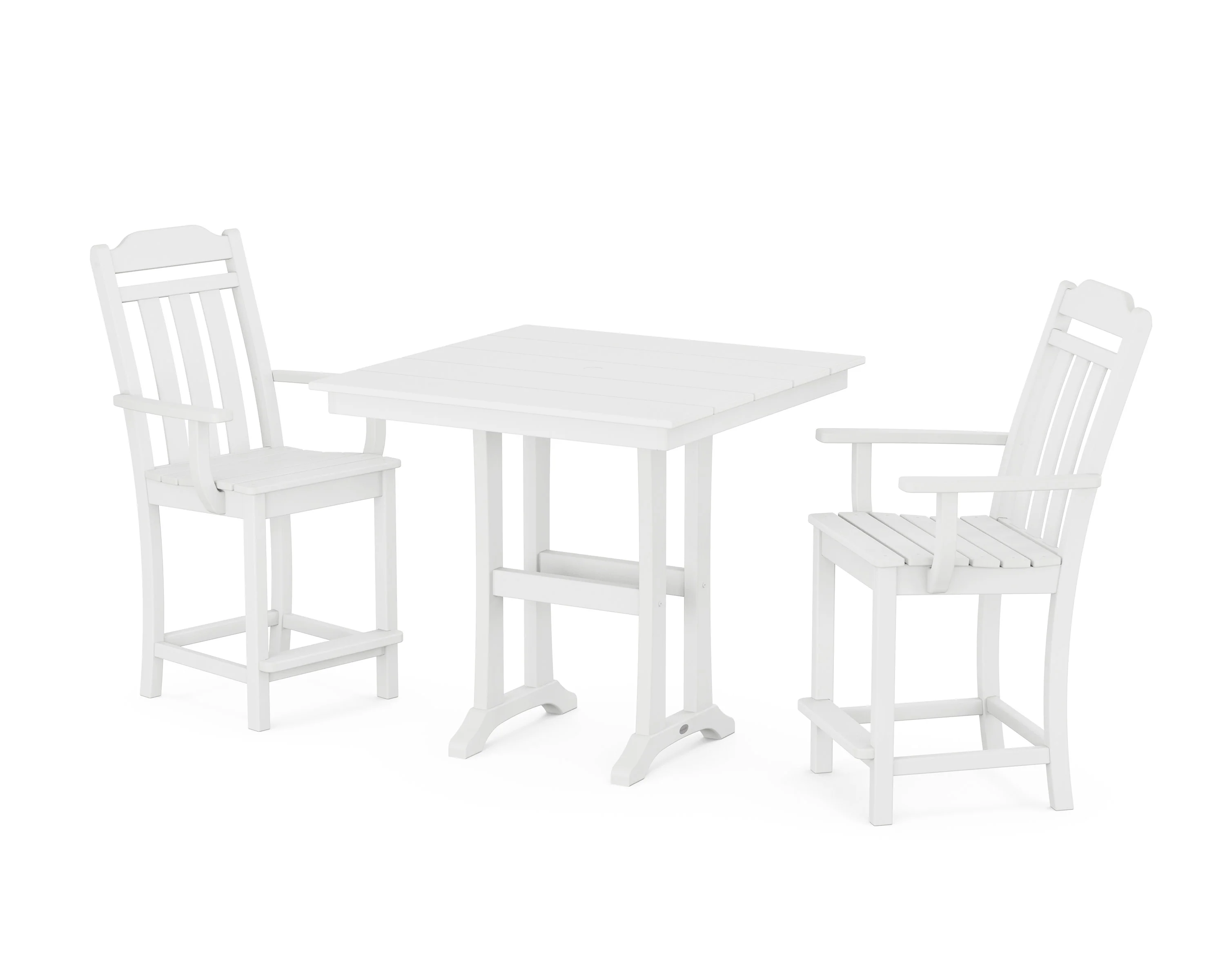 Cottage 3-Piece Farmhouse Counter Set with Trestle Legs - Image 8