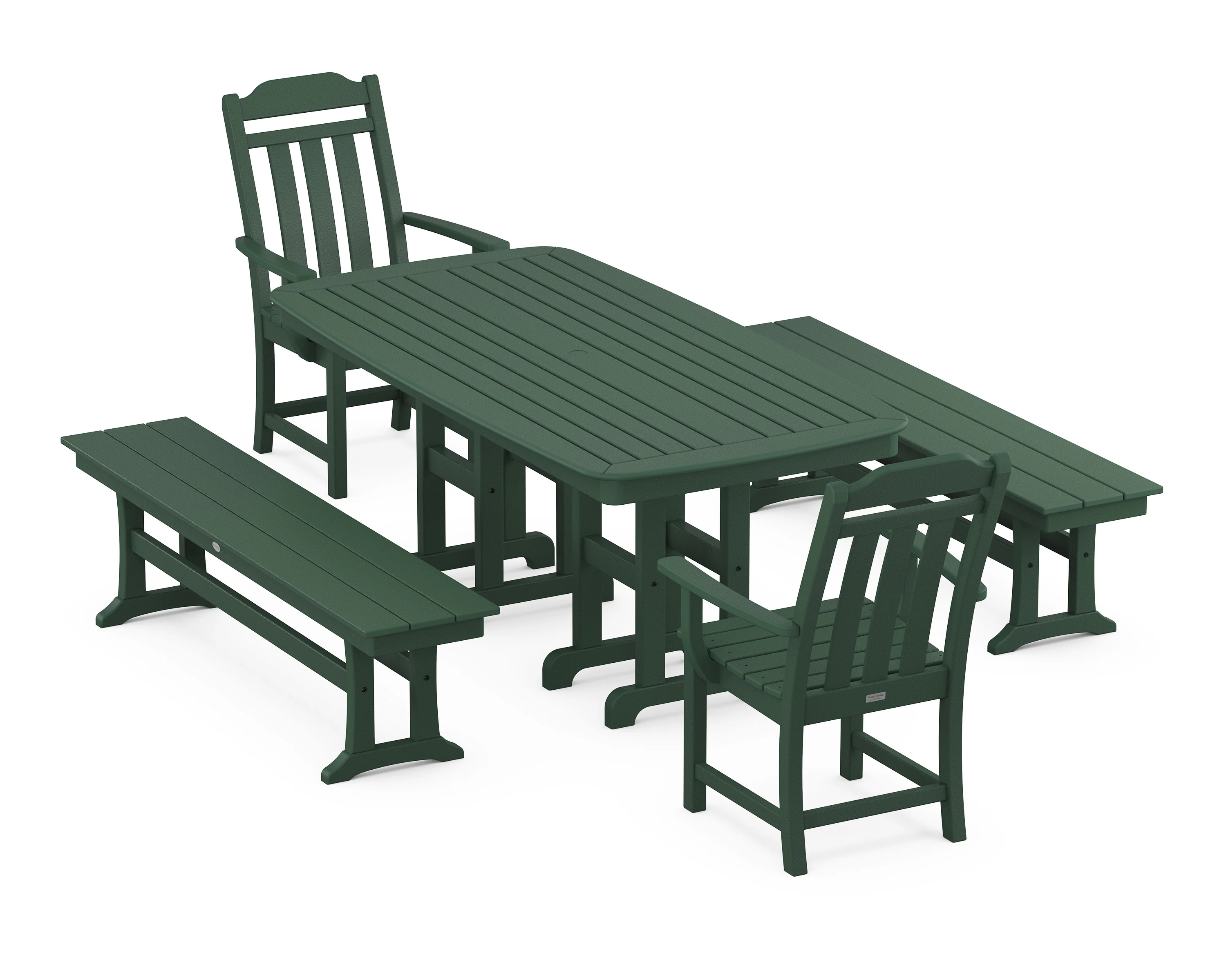 Cottage 5-Piece Dining Set with Benches - Image 4