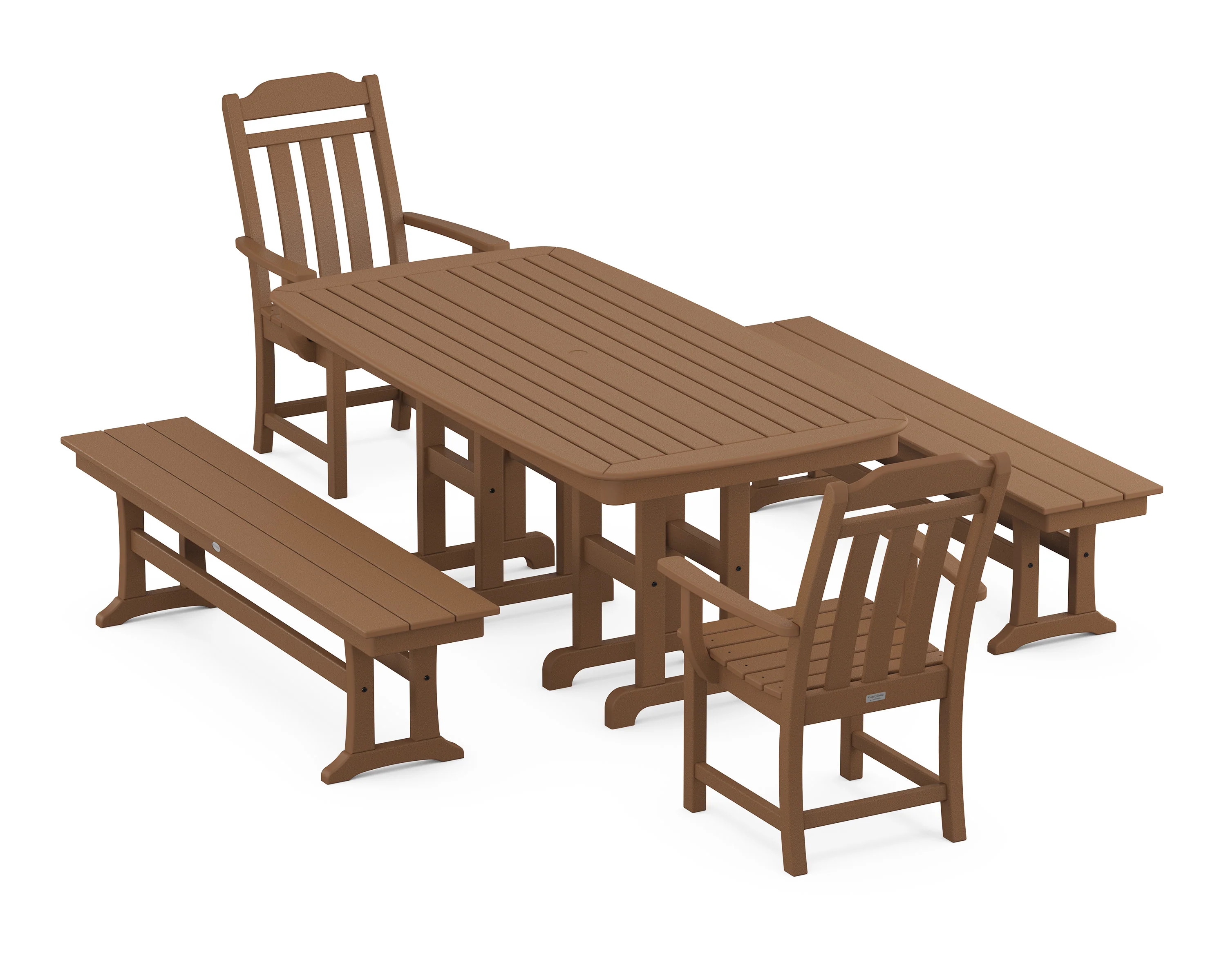 Cottage 5-Piece Dining Set with Benches - Image 5
