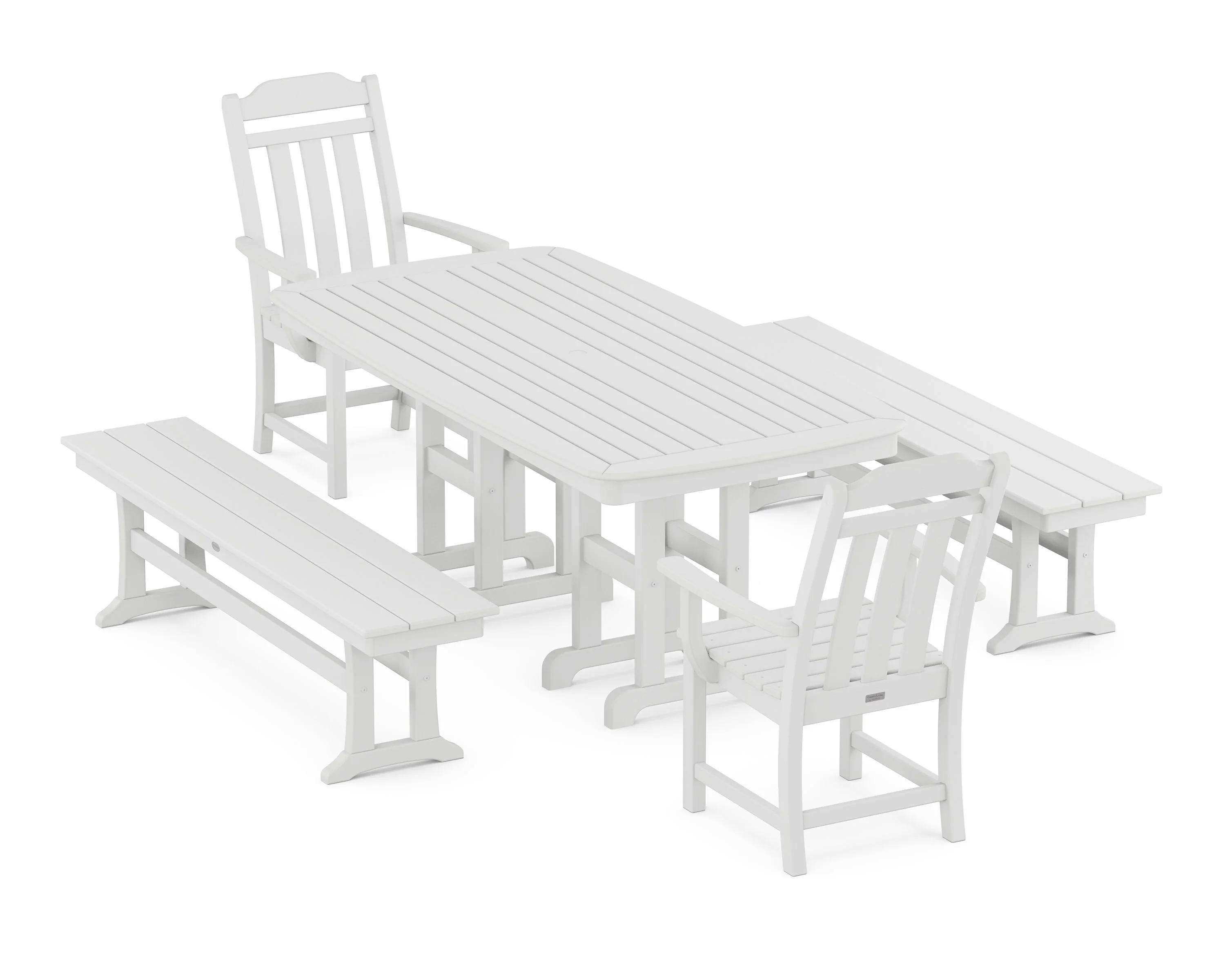 Cottage 5-Piece Dining Set with Benches - Image 6