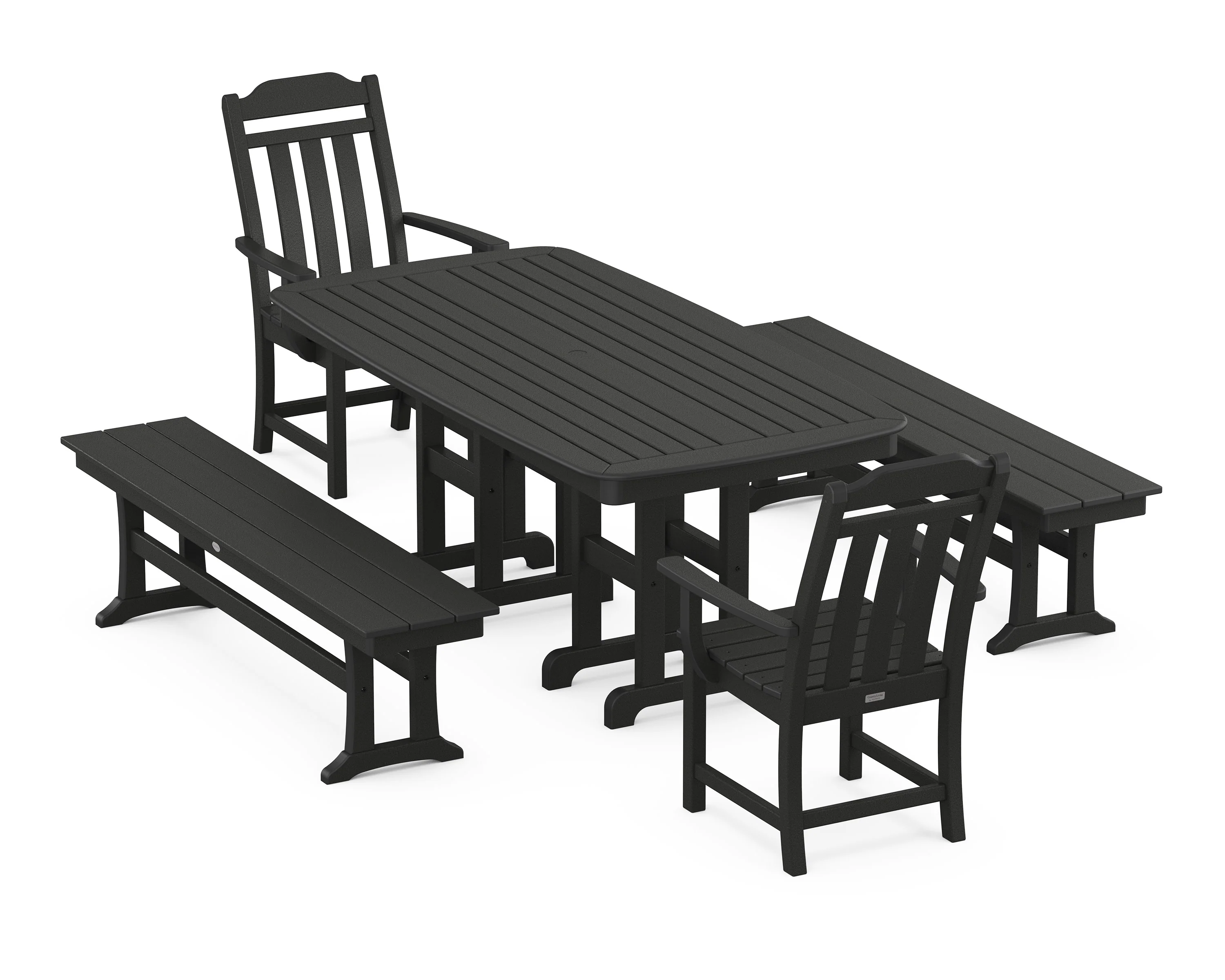 Cottage 5-Piece Dining Set with Benches - Image 7