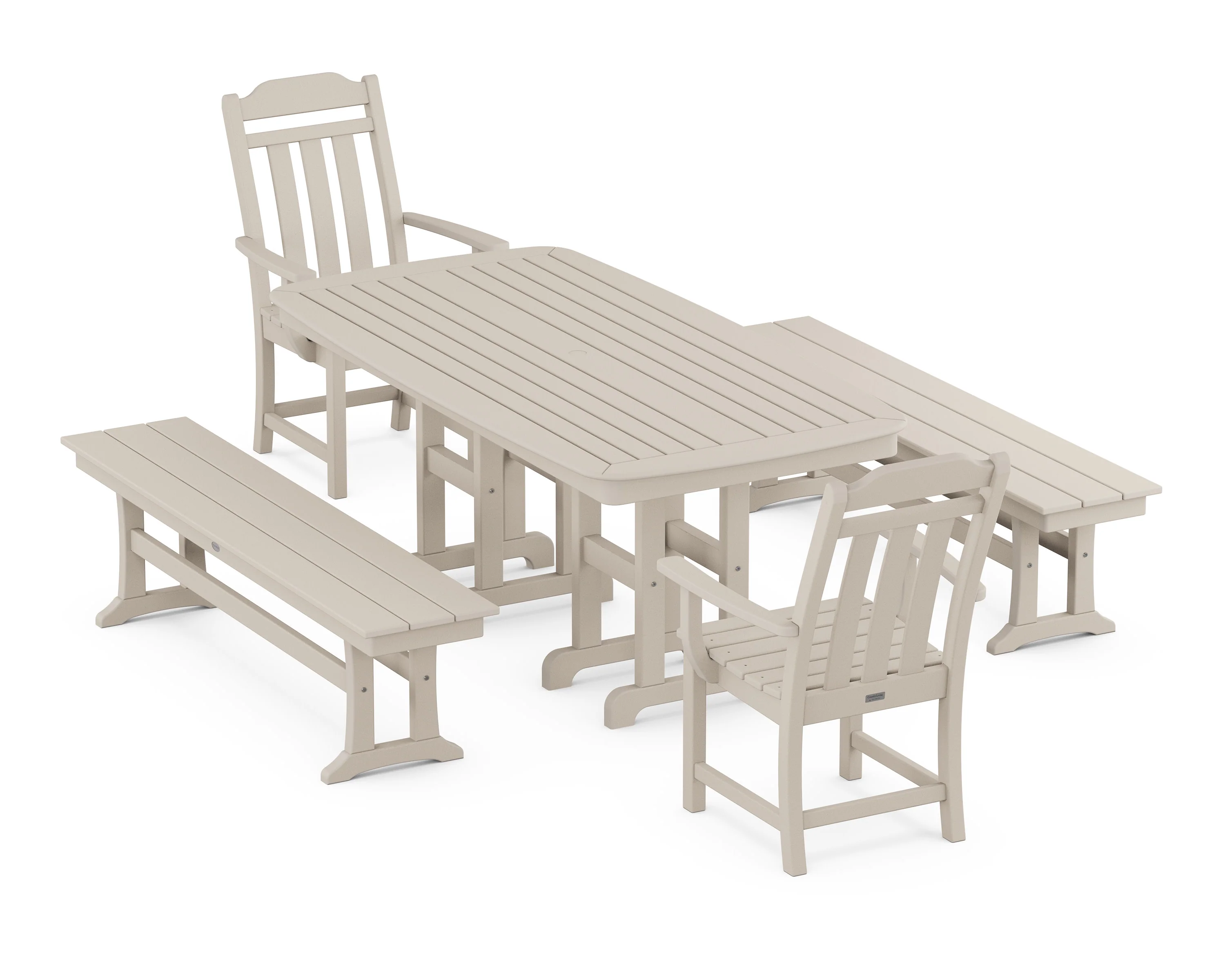 Cottage 5-Piece Dining Set with Benches - Image 8