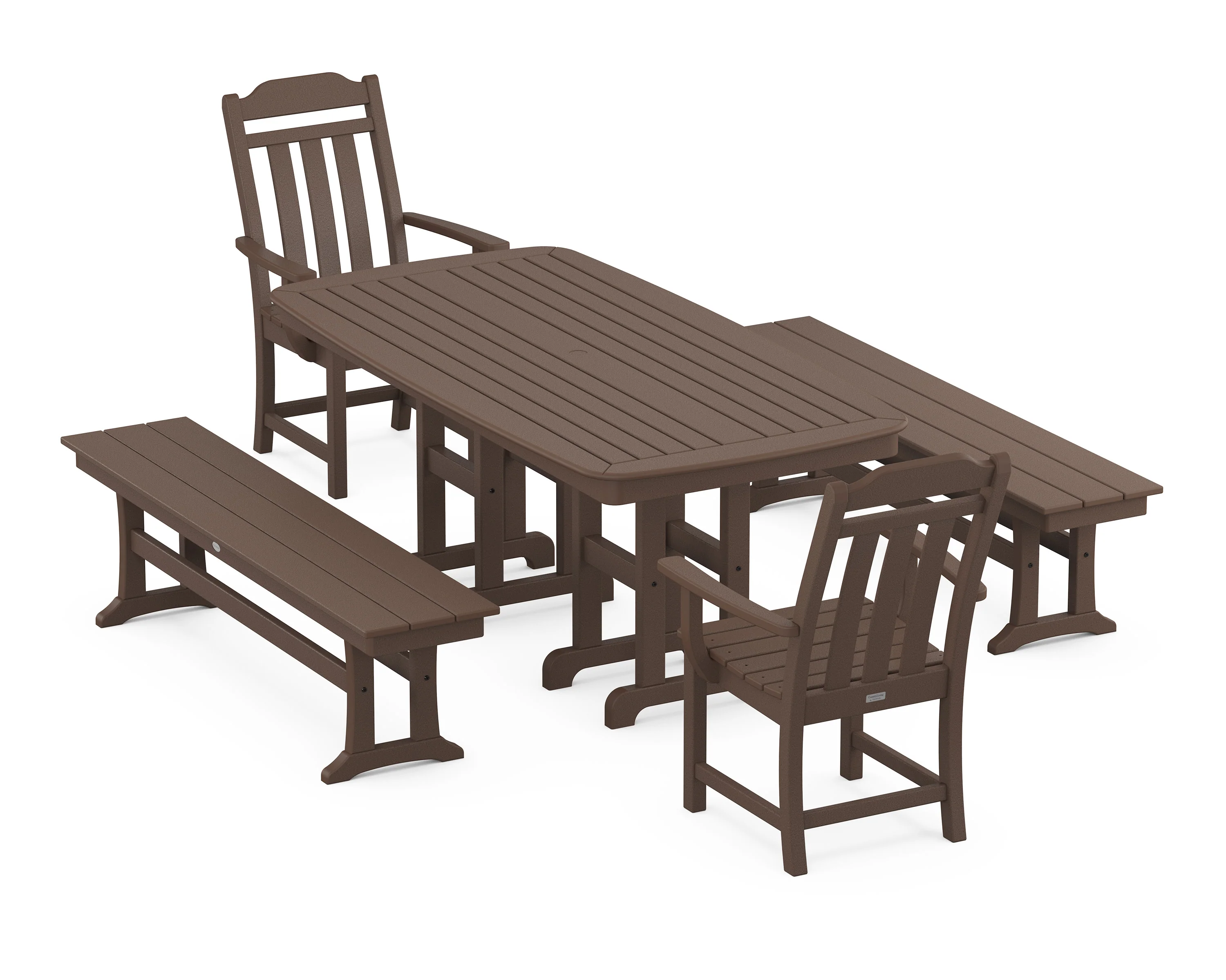 Cottage 5-Piece Dining Set with Benches - Image 9