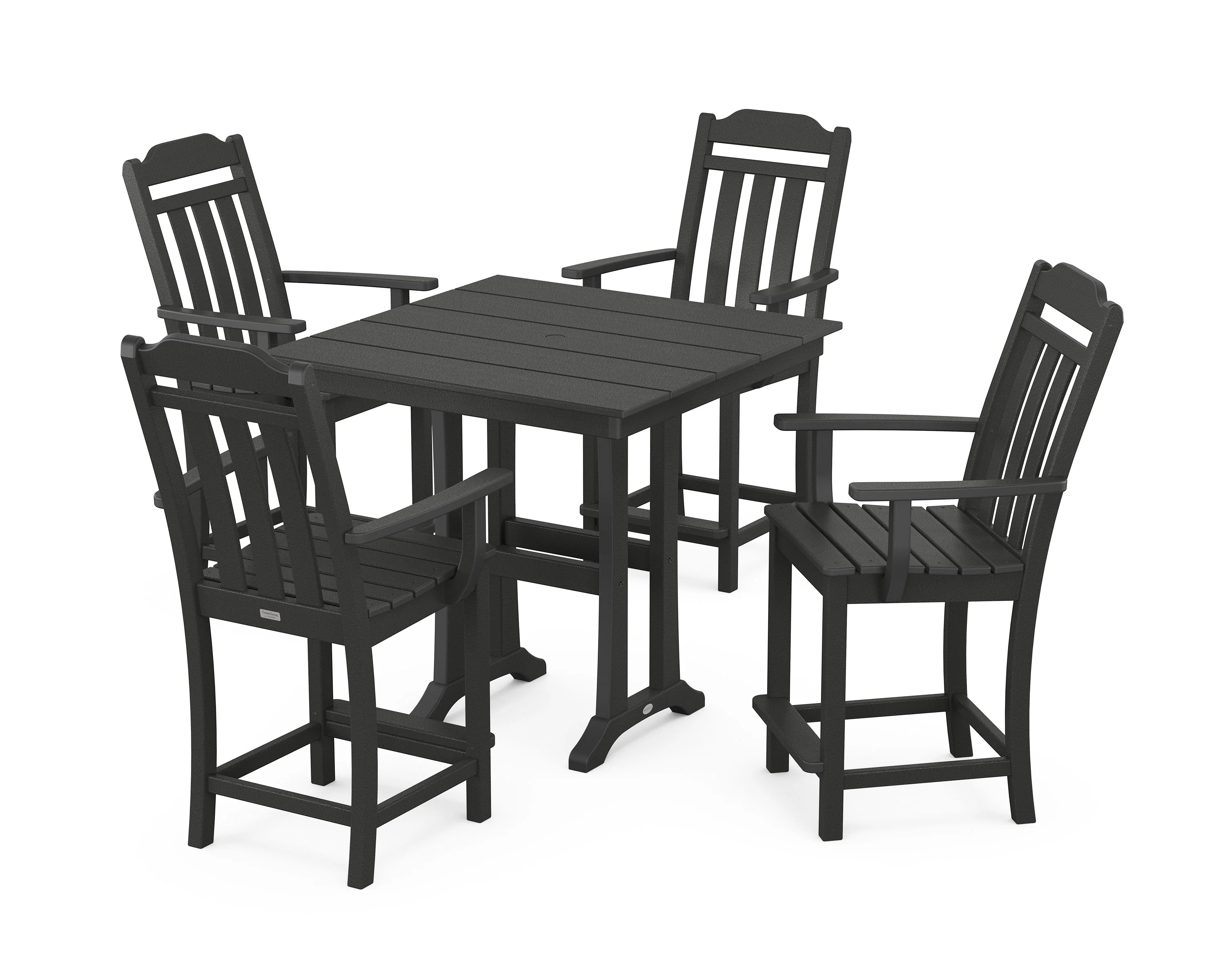 Cottage 5-Piece Farmhouse Counter Set with Trestle Legs - Image 4