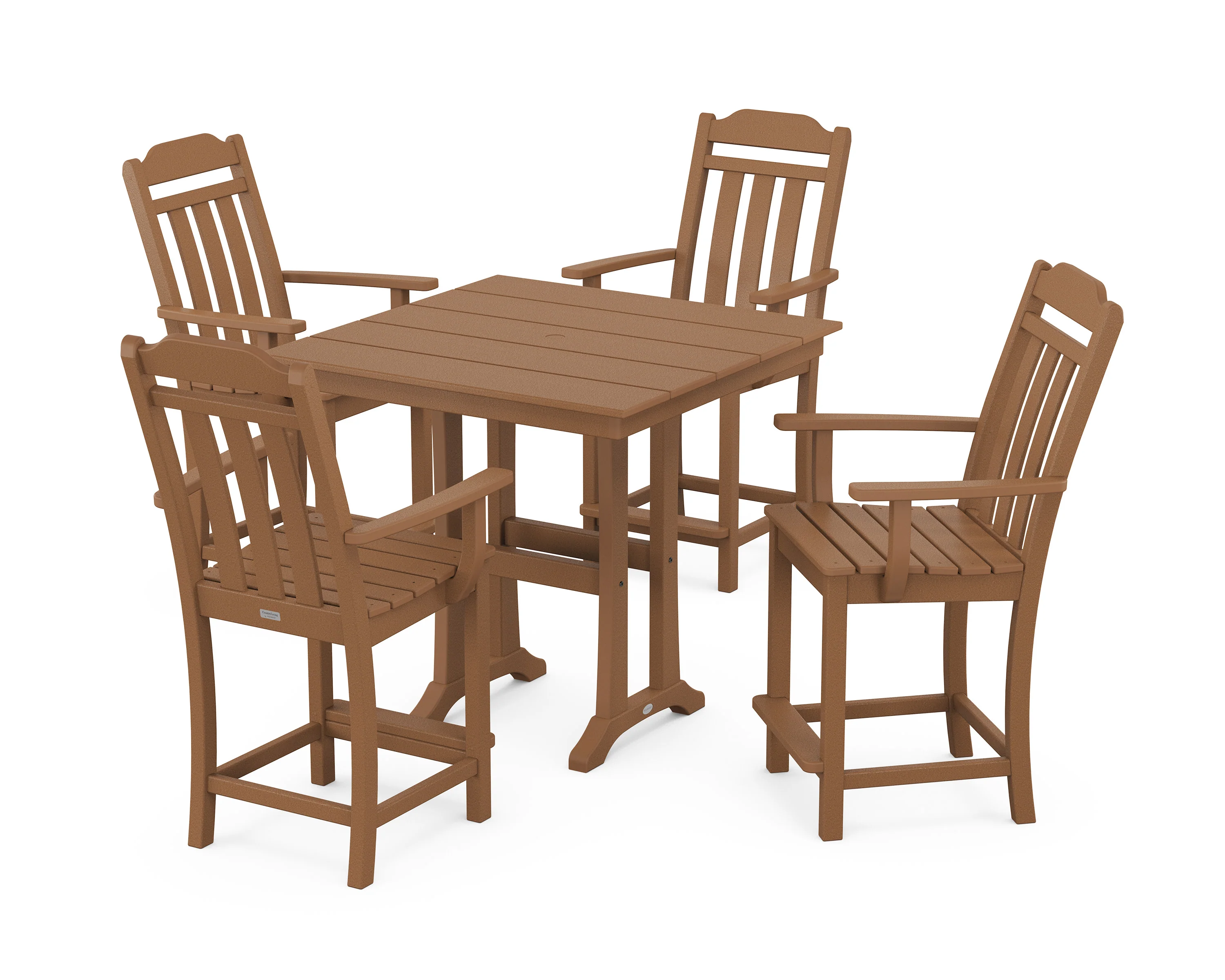 Cottage 5-Piece Farmhouse Counter Set with Trestle Legs - Image 7