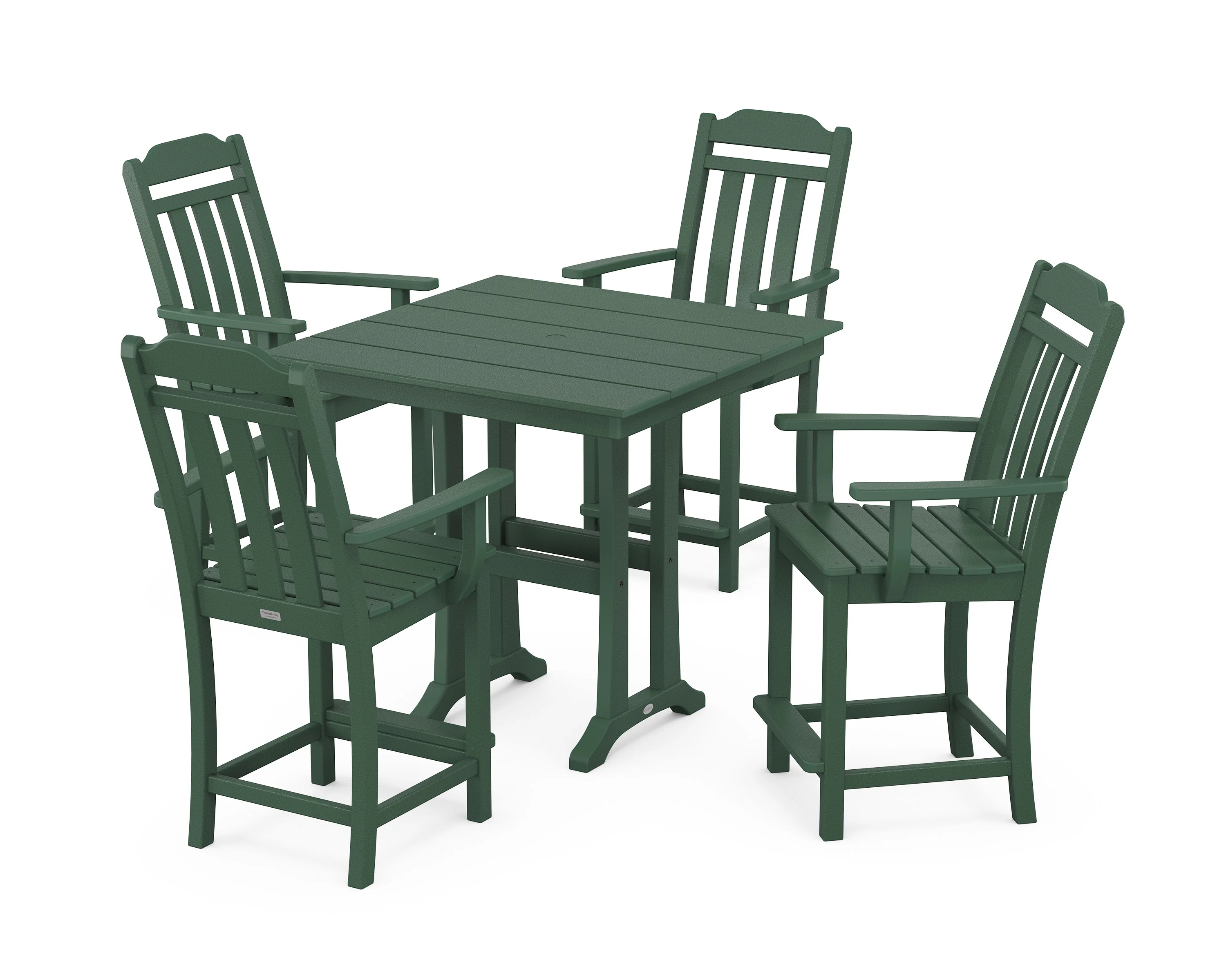 Cottage 5-Piece Farmhouse Counter Set with Trestle Legs - Image 8