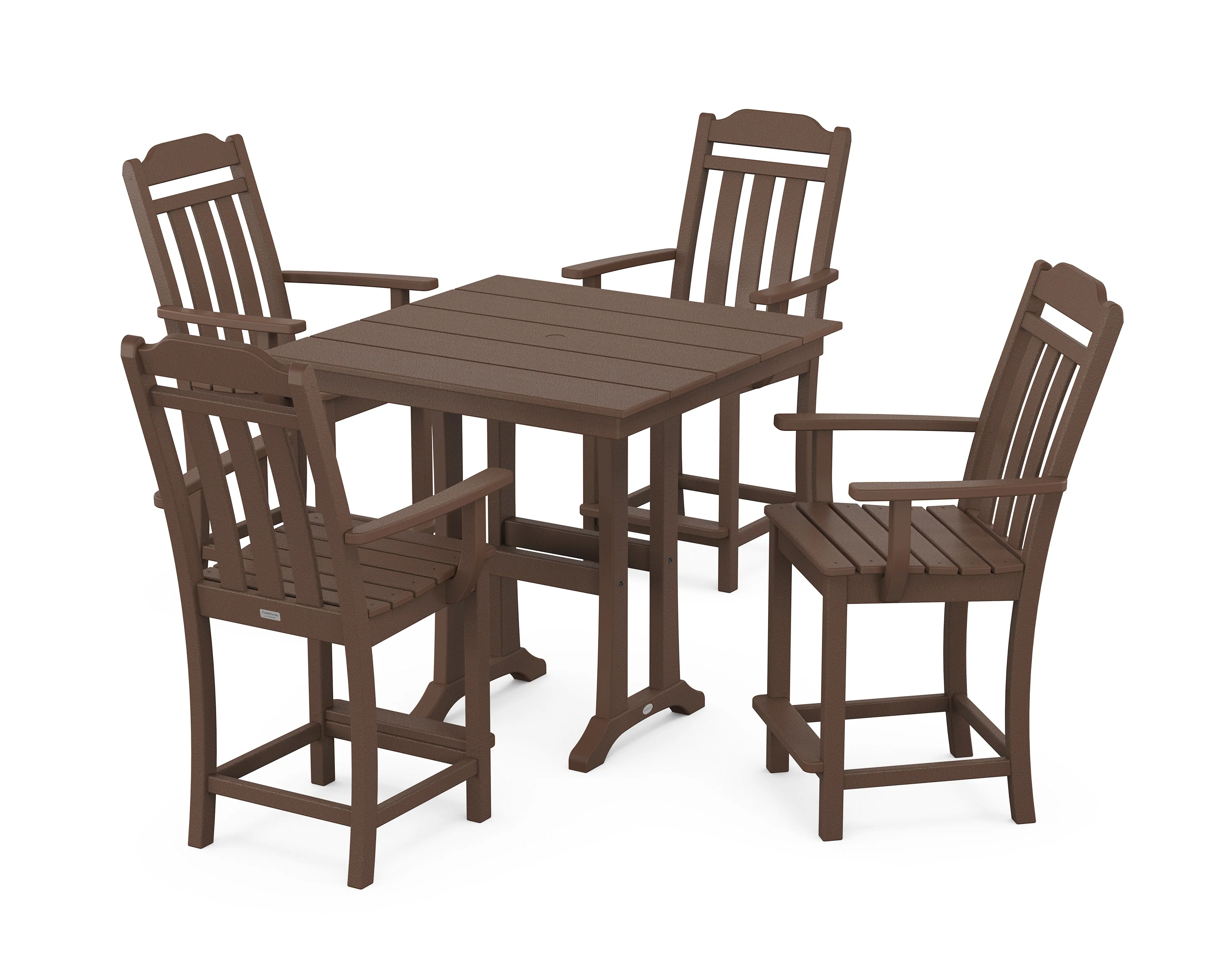 Cottage 5-Piece Farmhouse Counter Set with Trestle Legs - Image 9