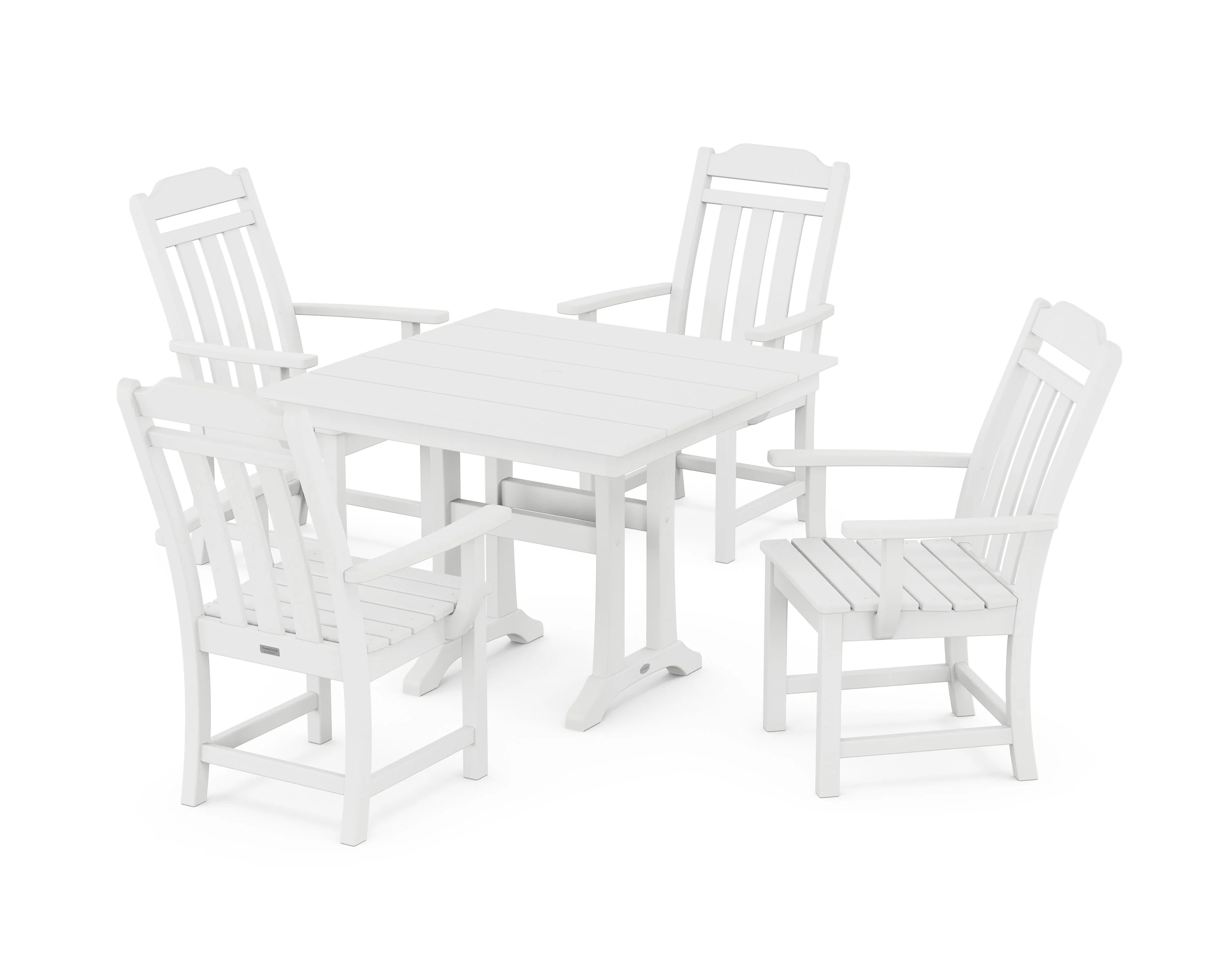 Cottage 5-Piece Farmhouse Dining Set with Trestle Legs - Image 4