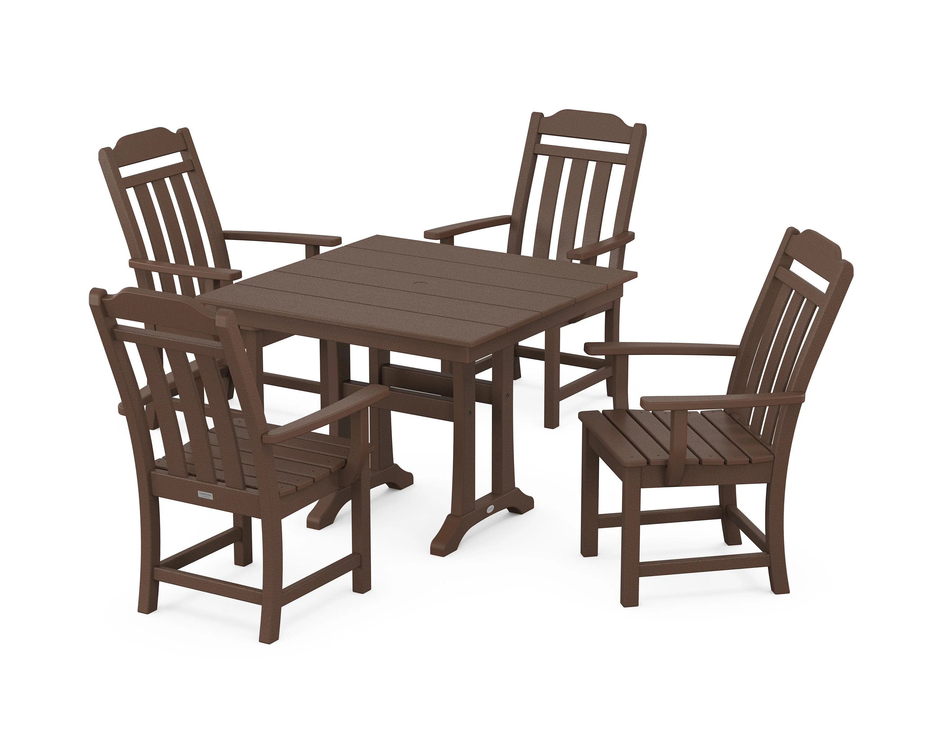Cottage 5-Piece Farmhouse Dining Set with Trestle Legs - Image 6