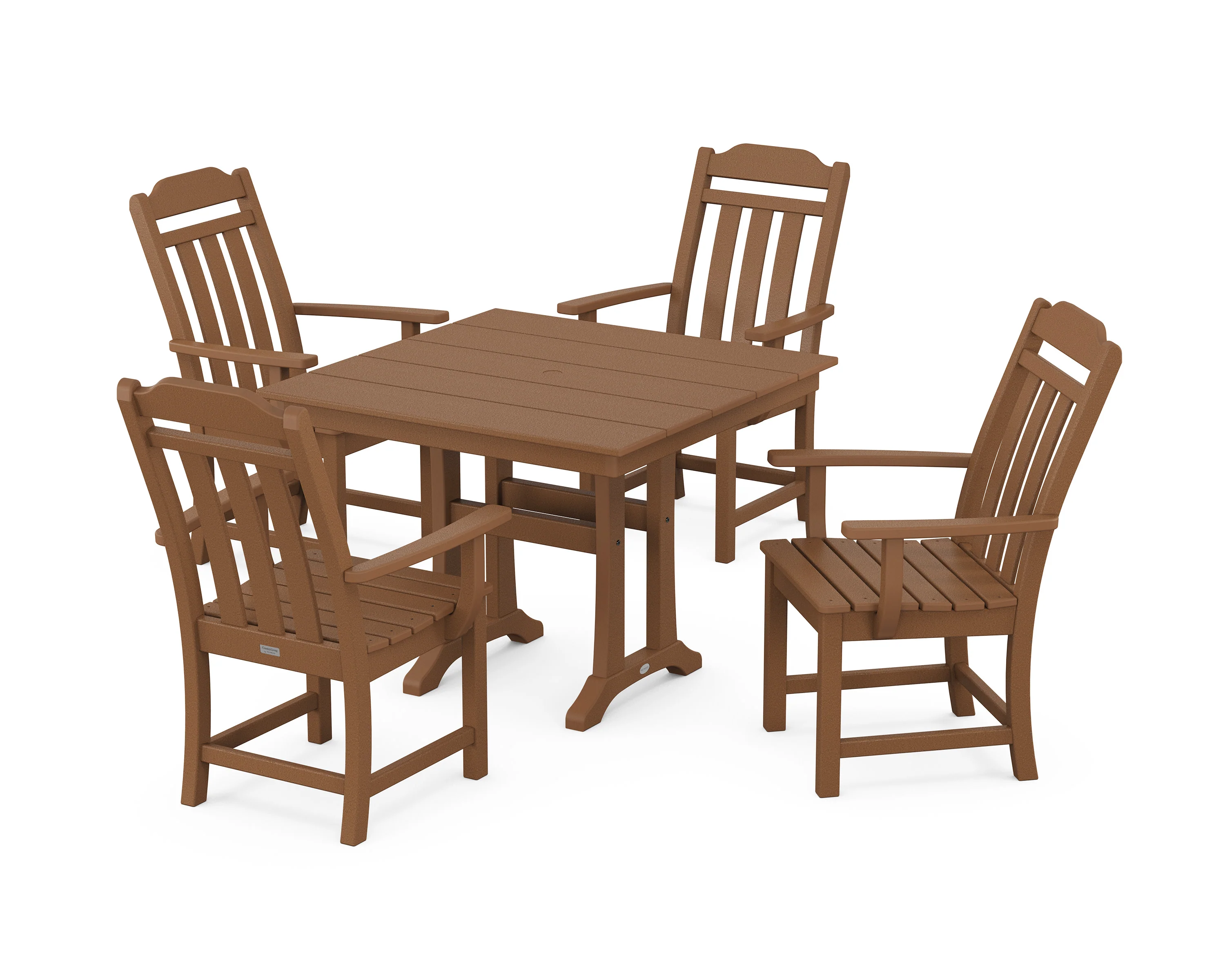 Cottage 5-Piece Farmhouse Dining Set with Trestle Legs - Image 7