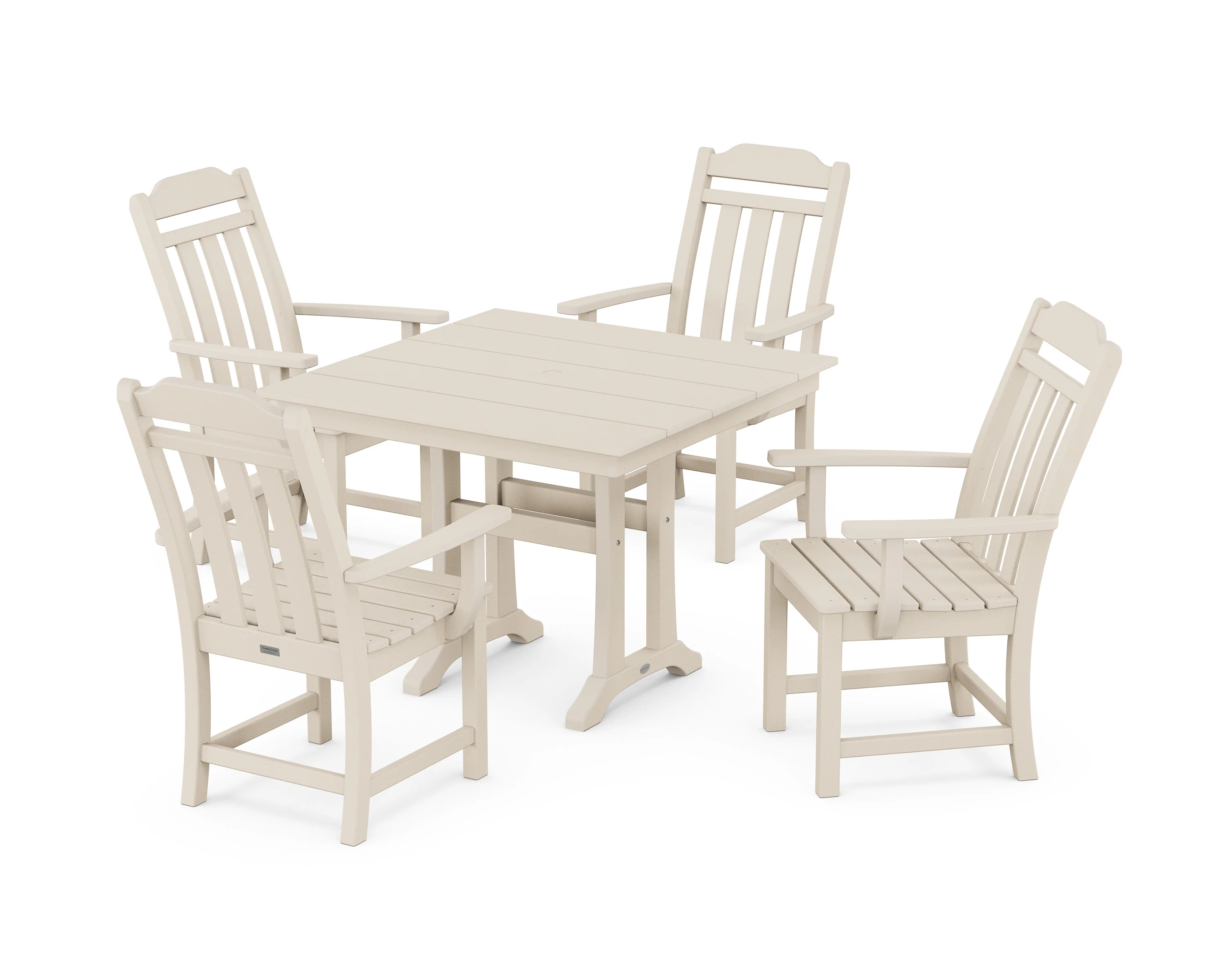 Cottage 5-Piece Farmhouse Dining Set with Trestle Legs - Image 9