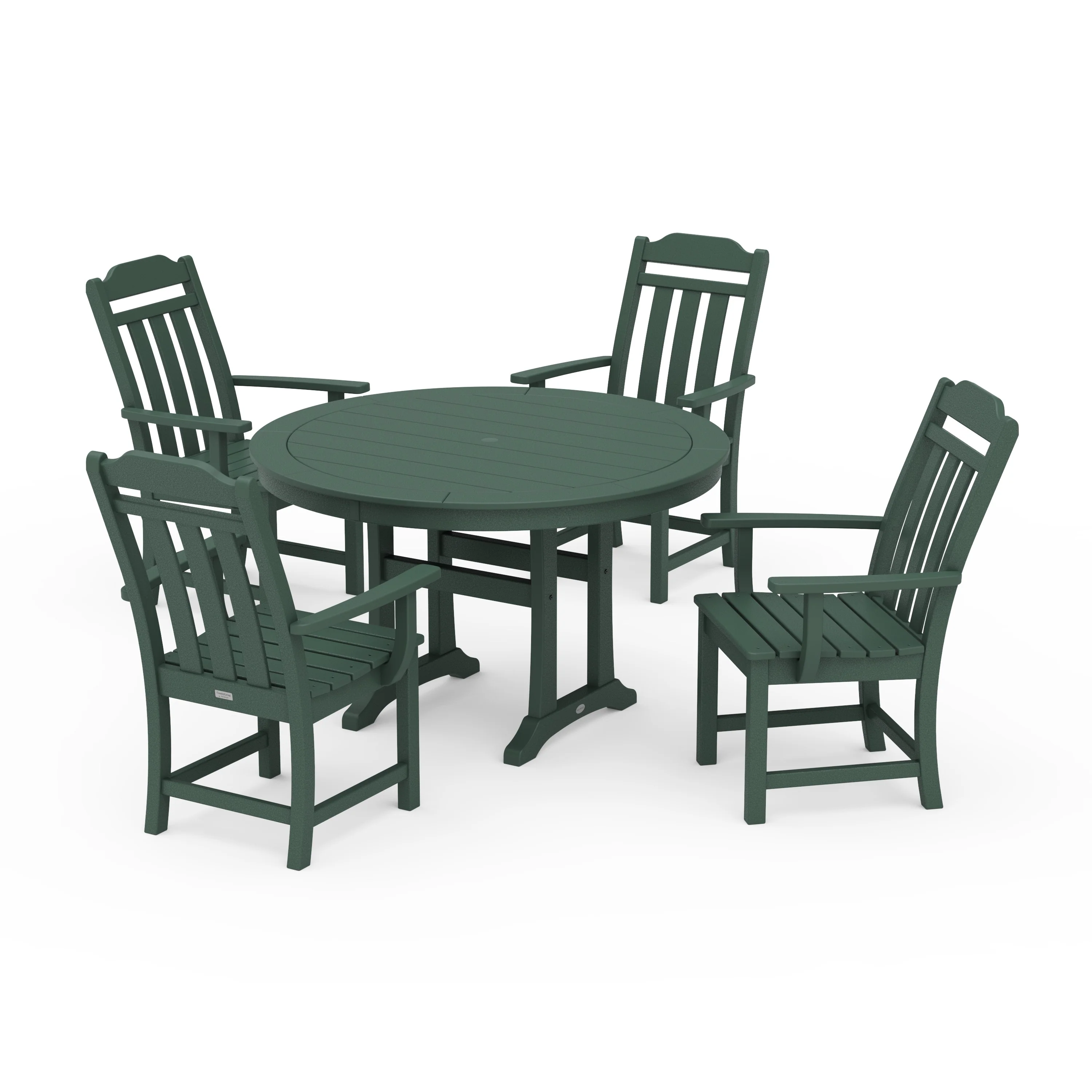Cottage 5-Piece Round Dining Set with Trestle Legs - Image 5