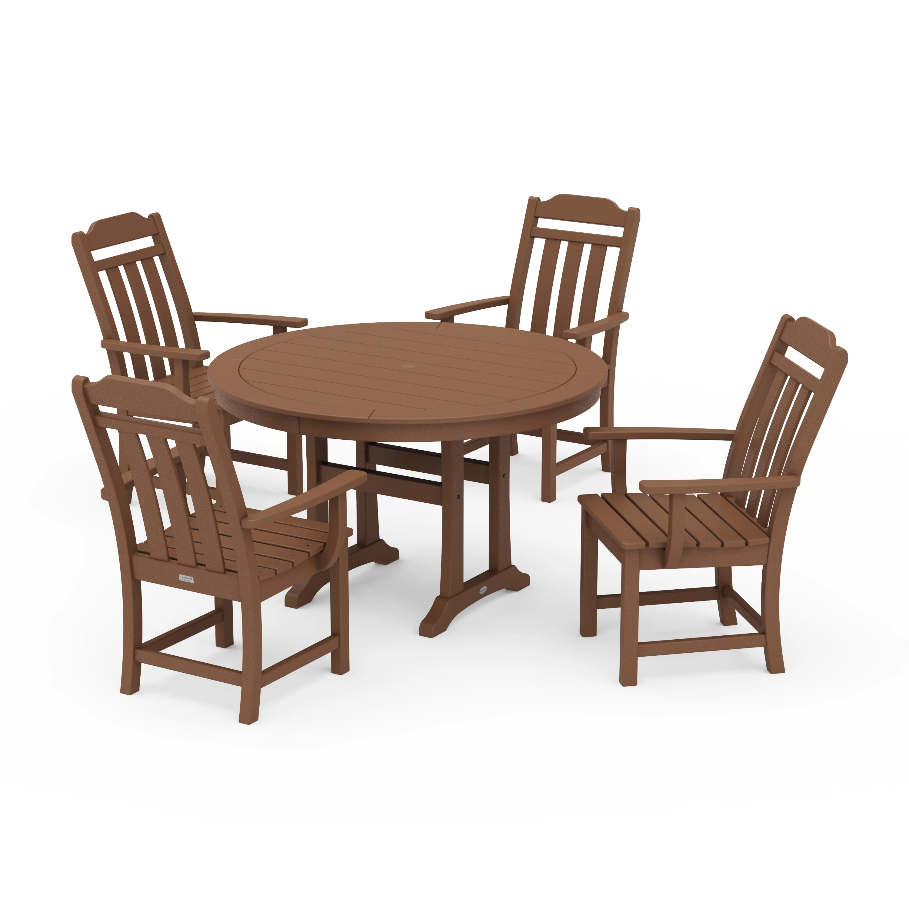 Cottage 5-Piece Round Dining Set with Trestle Legs - Image 8