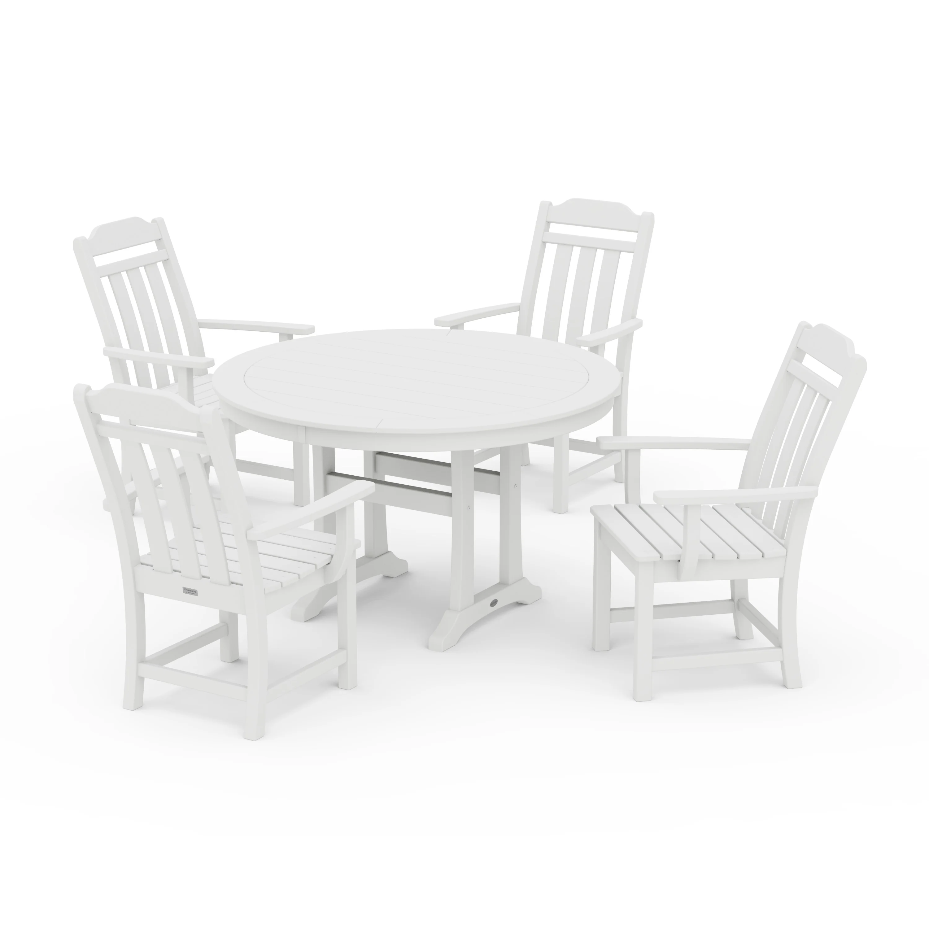 Cottage 5-Piece Round Dining Set with Trestle Legs - Image 9