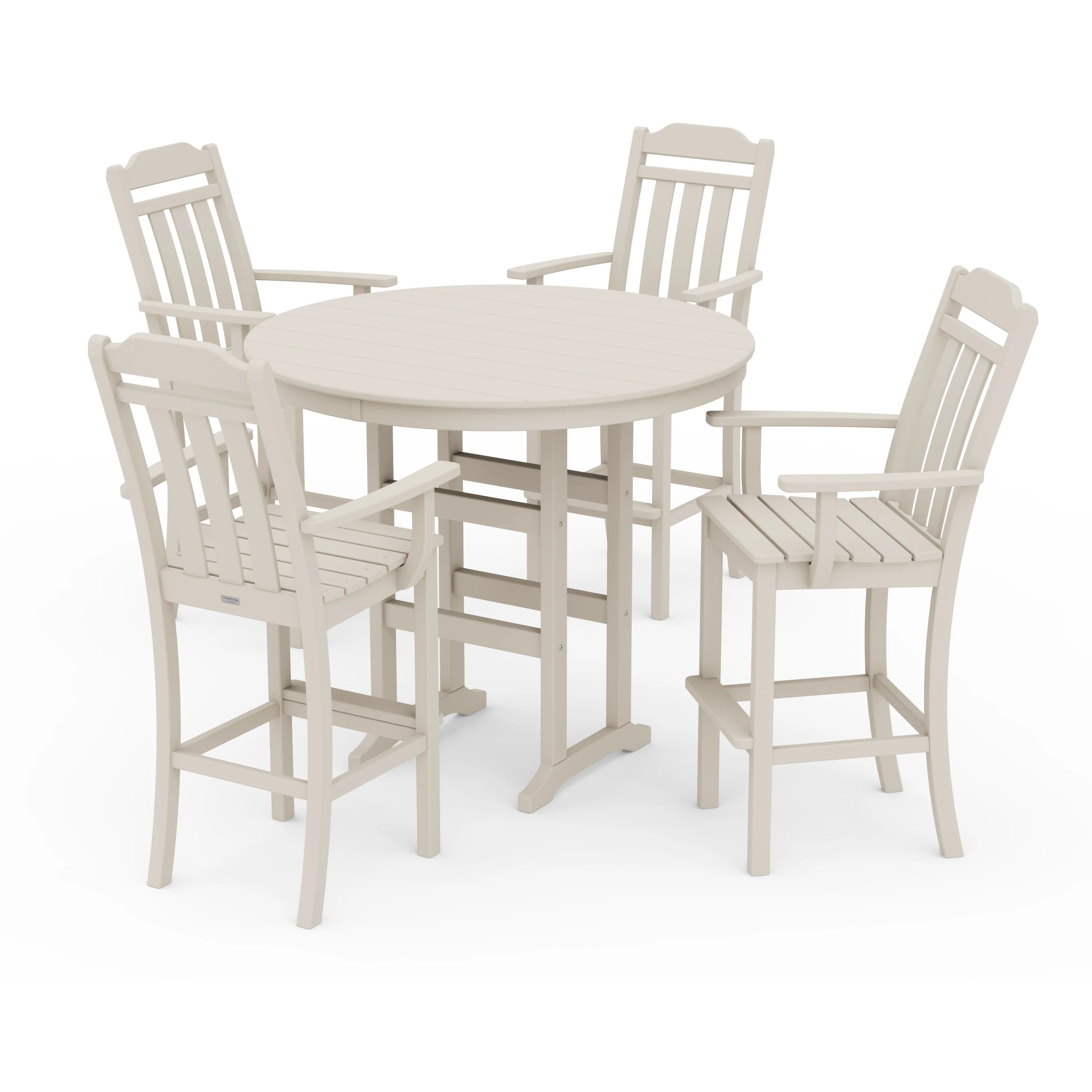 Cottage 5-Piece Round Farmhouse Bar Set - Image 6