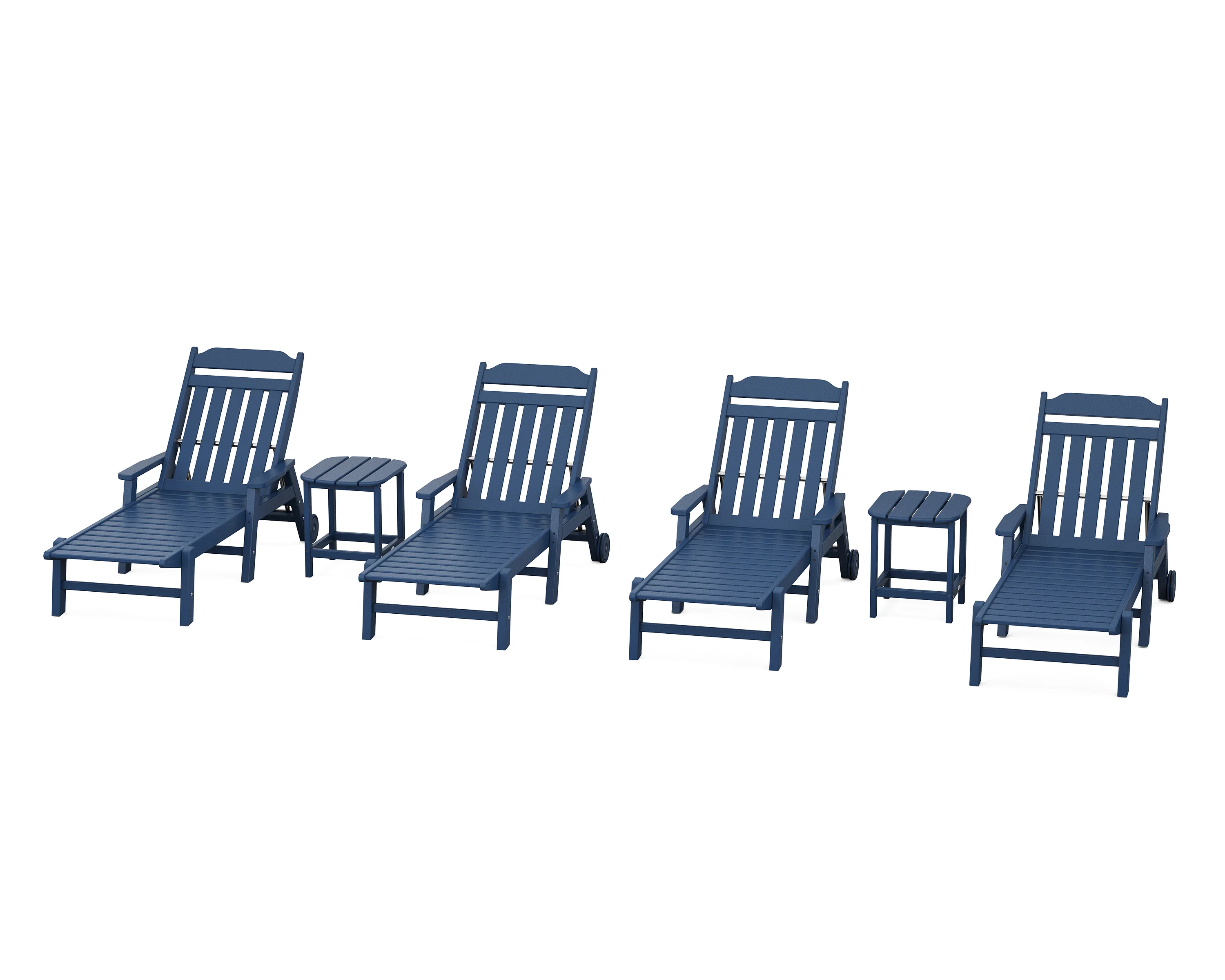 Cottage 6-Piece Chaise Set with Arms and Wheels - Image 2