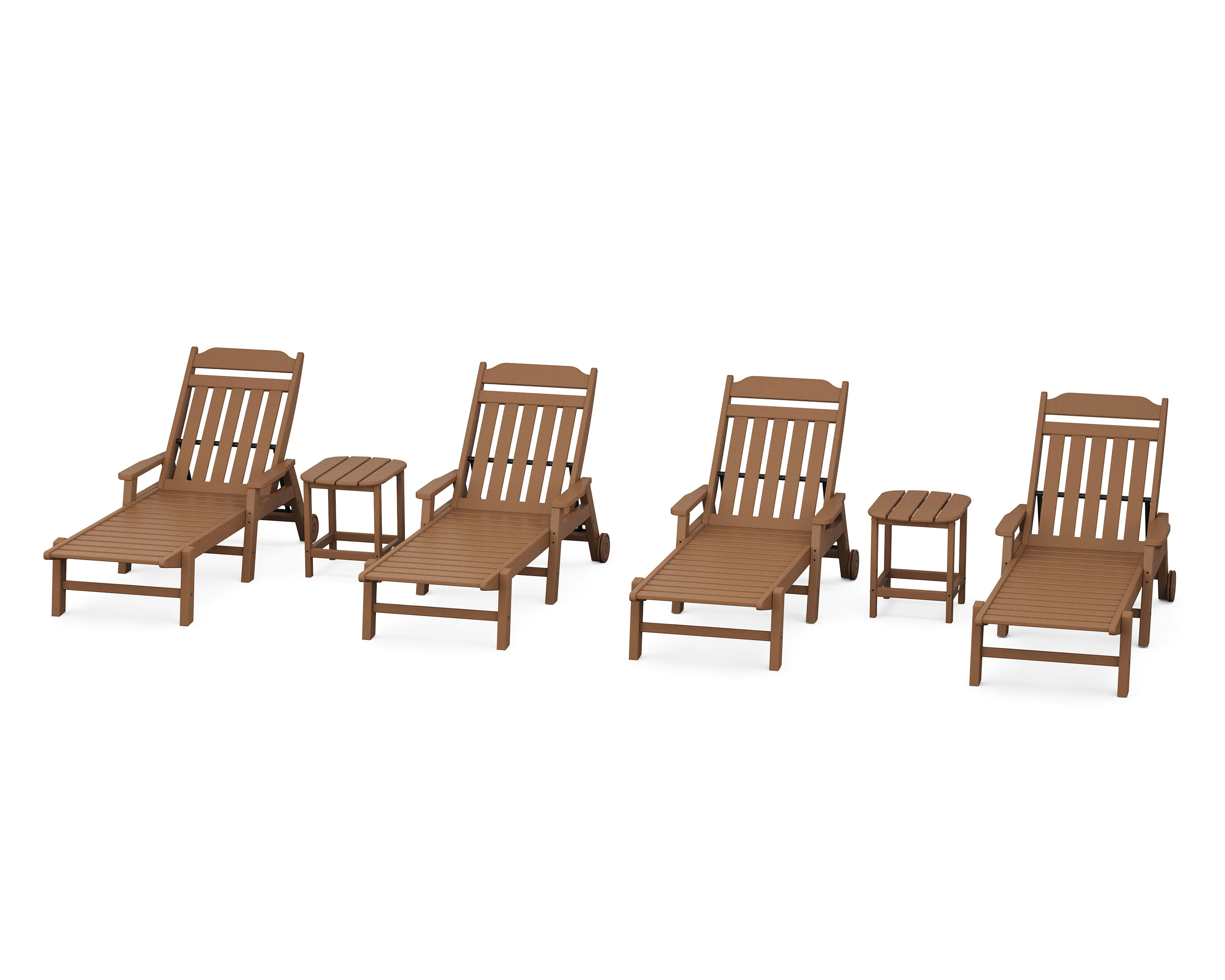 Cottage 6-Piece Chaise Set with Arms and Wheels - Image 3
