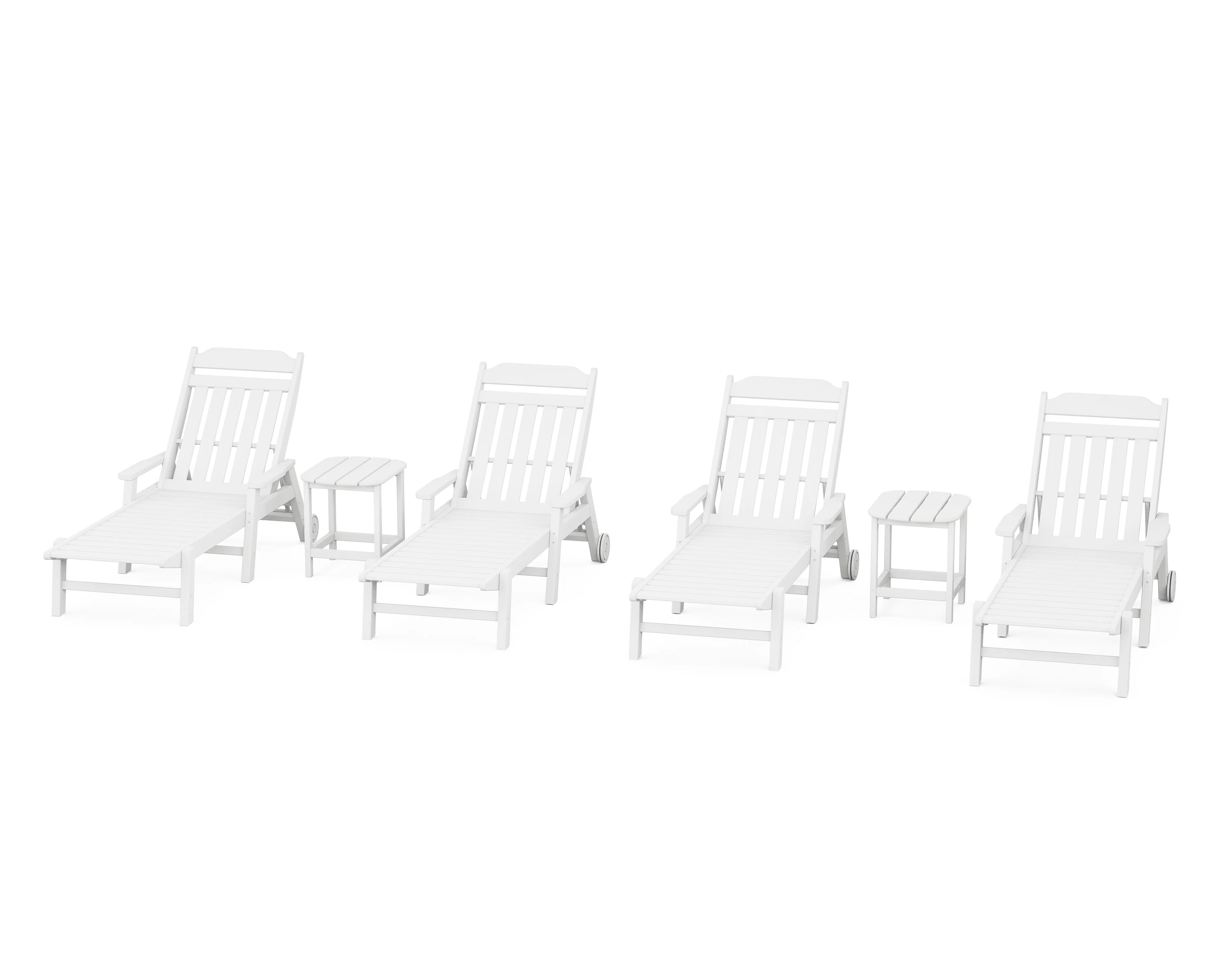 Cottage 6-Piece Chaise Set with Arms and Wheels - Image 5