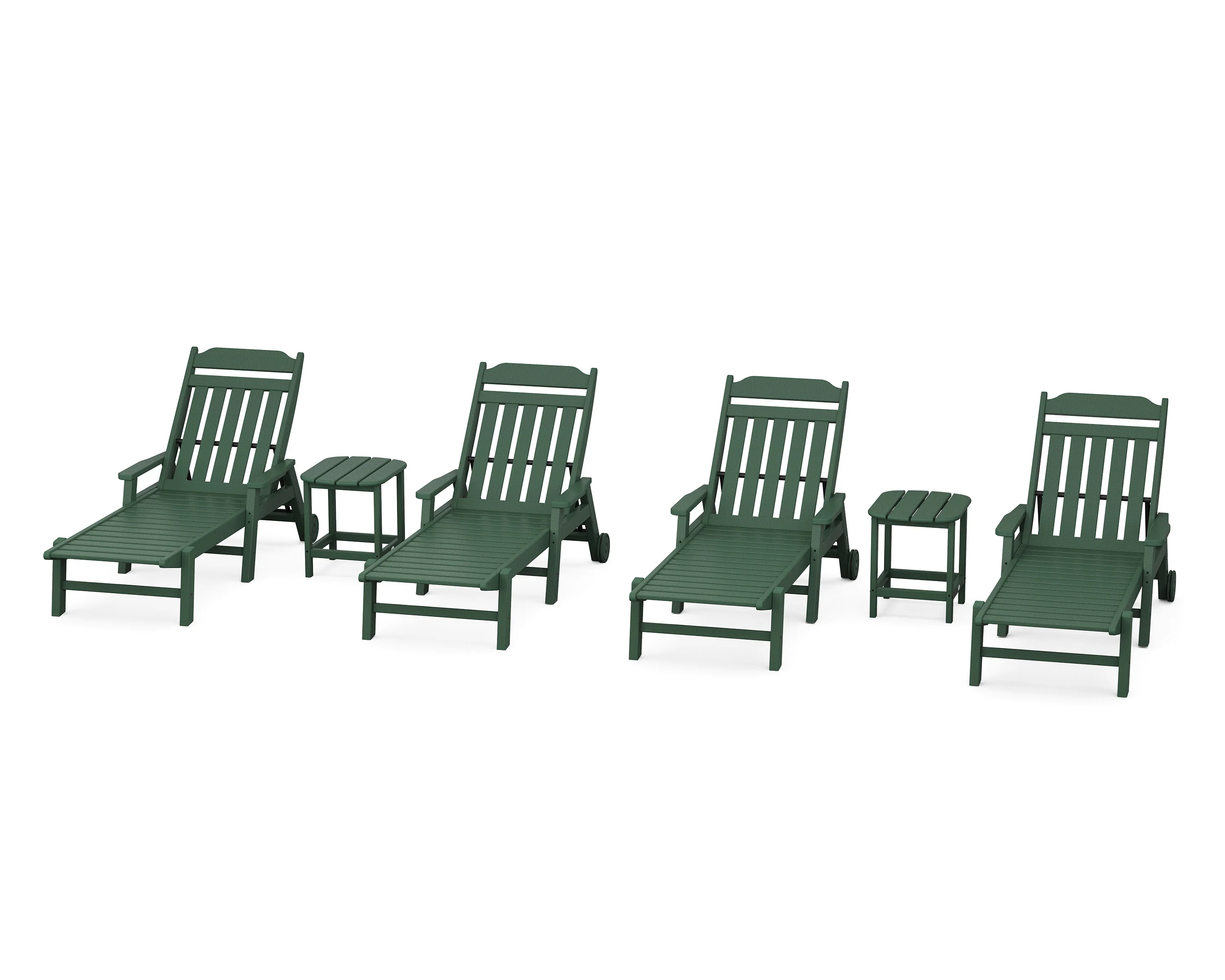 Cottage 6-Piece Chaise Set with Arms and Wheels - Image 6