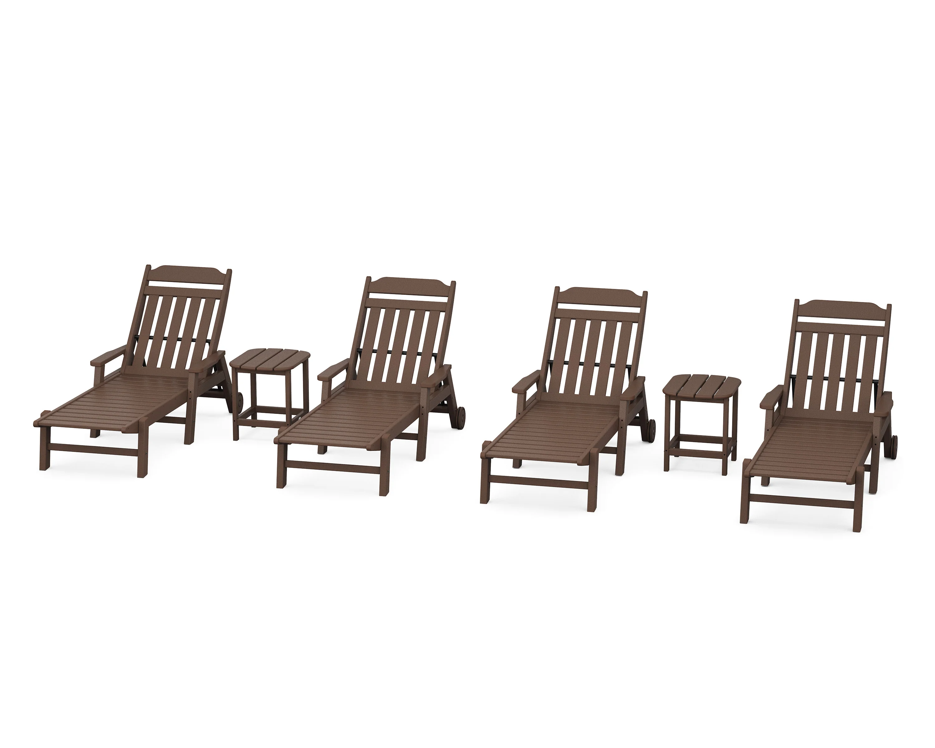 Cottage 6-Piece Chaise Set with Arms and Wheels - Image 8