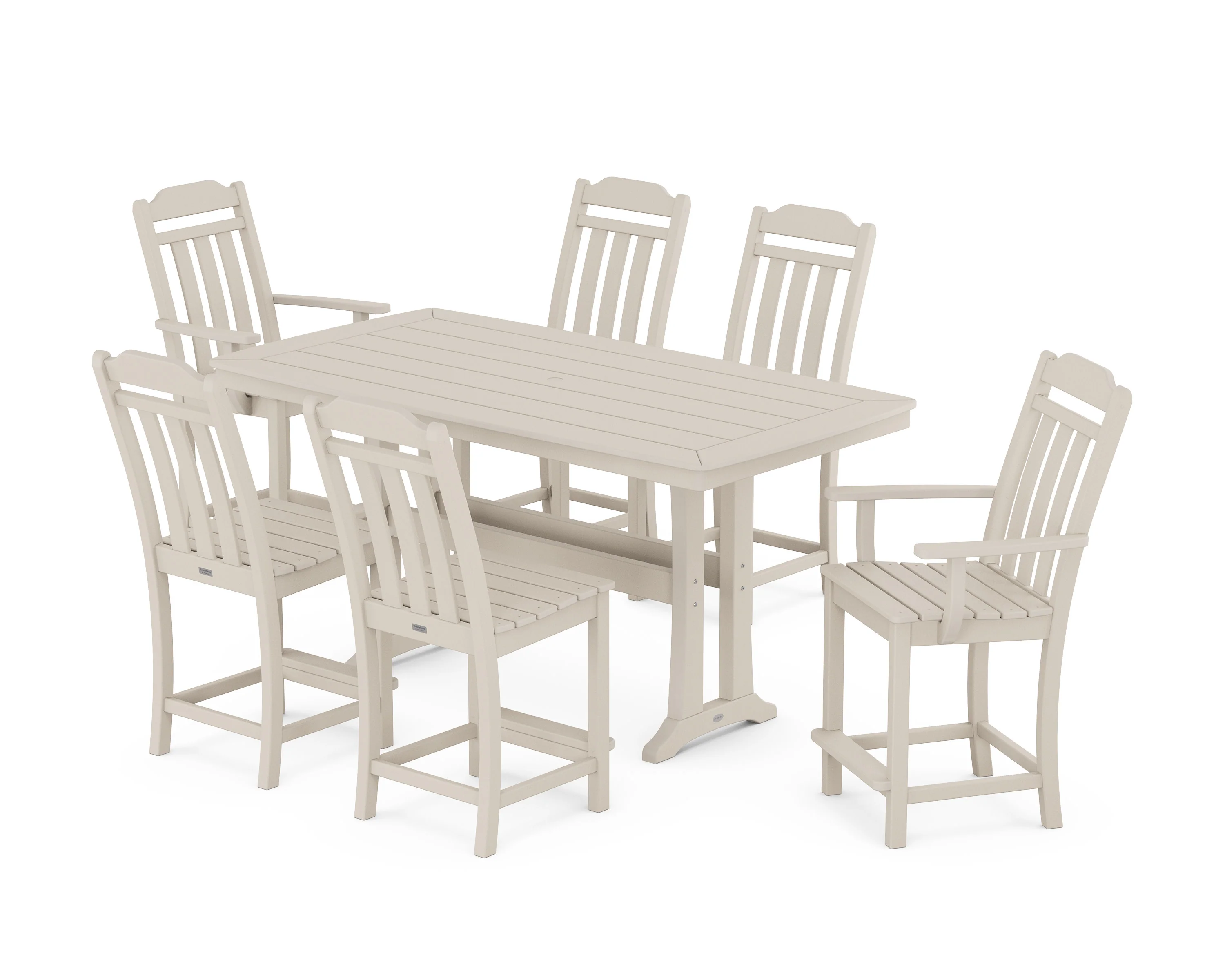 Cottage 7-Piece Counter Set with Trestle Legs - Image 4